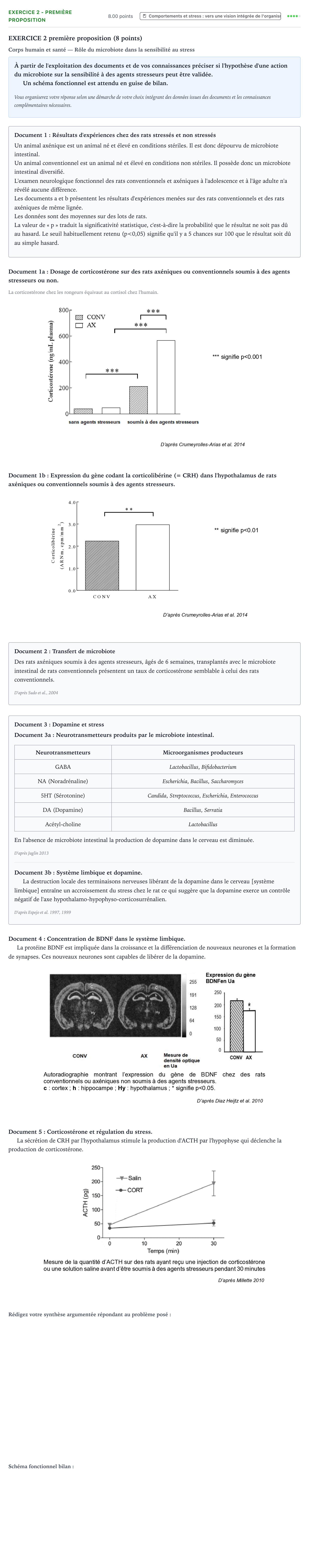 Énoncé: Exercice 2 - Première proposition · Bac Sciences de la Vie et de la Terre Centres étrangers (Afrique) 2021 (jour 1)