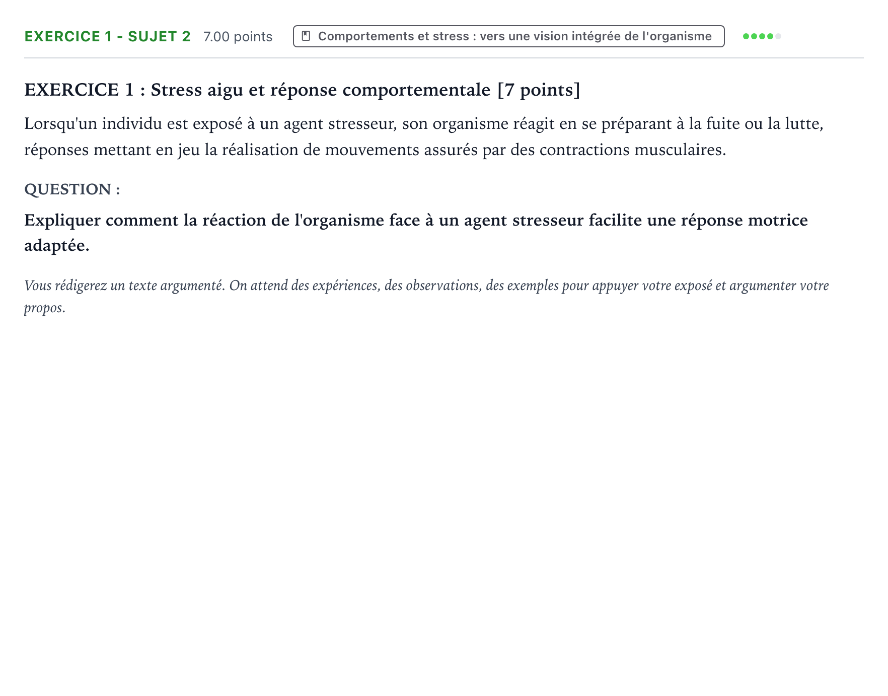 Énoncé: Exercice 1 - Sujet 2 · Bac Sciences de la Vie et de la Terre Métropole 1 remplacement 2021