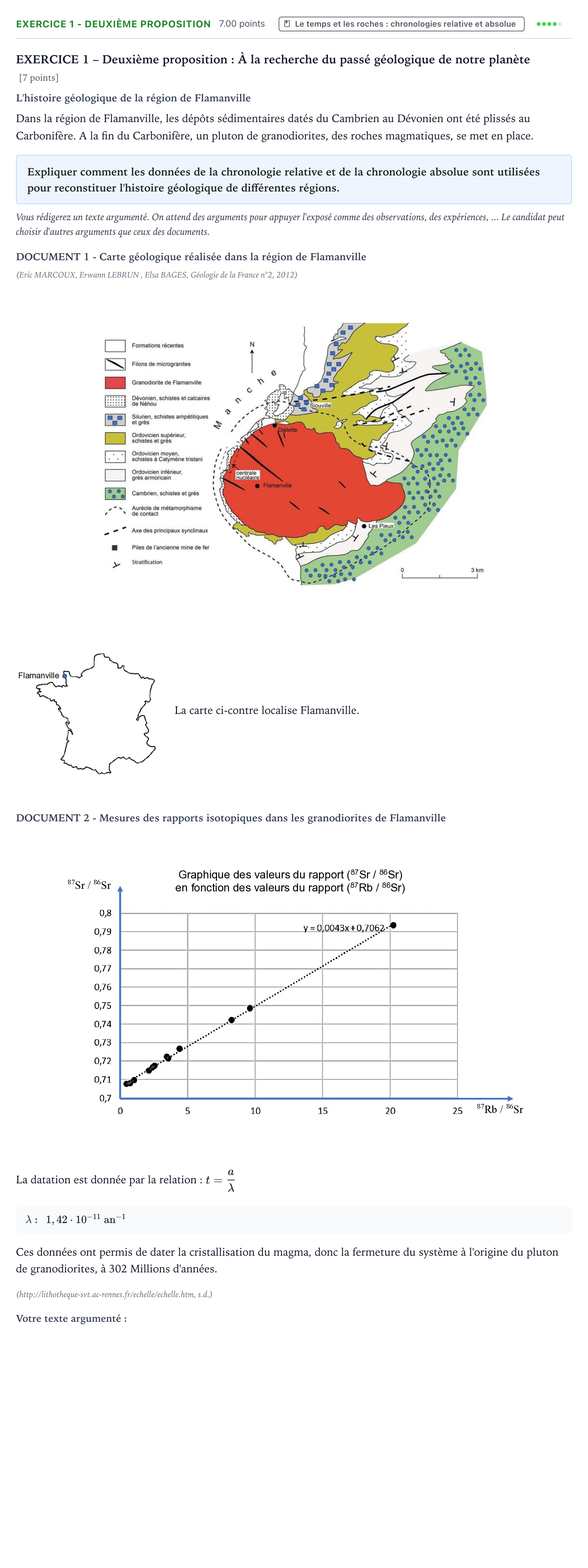 Énoncé: Exercice 1 - Deuxième proposition · Bac Sciences de la Vie et de la Terre Polynésie 2021 (jour 1)