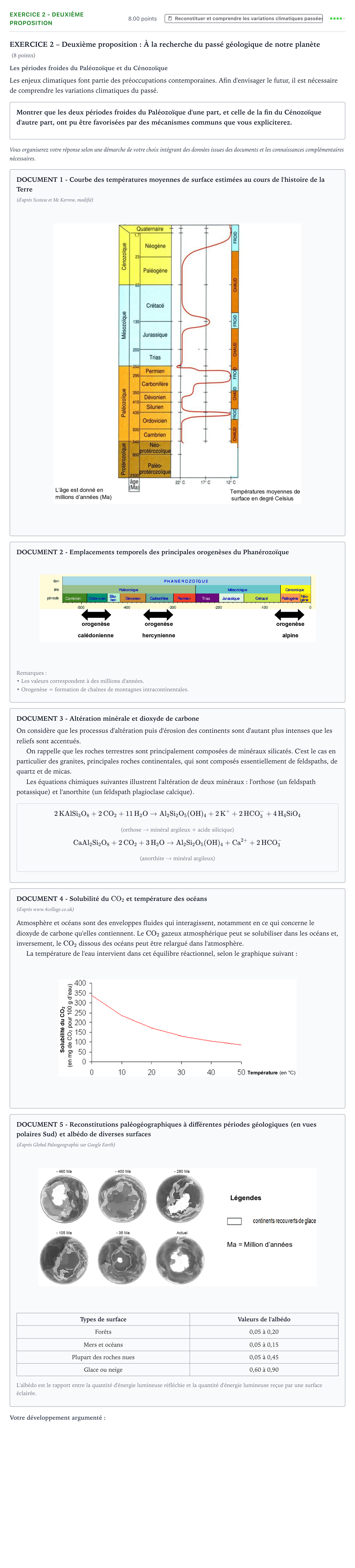 Énoncé: Exercice 2 - Deuxième proposition · Bac Sciences de la Vie et de la Terre Polynésie 2021 (jour 2)