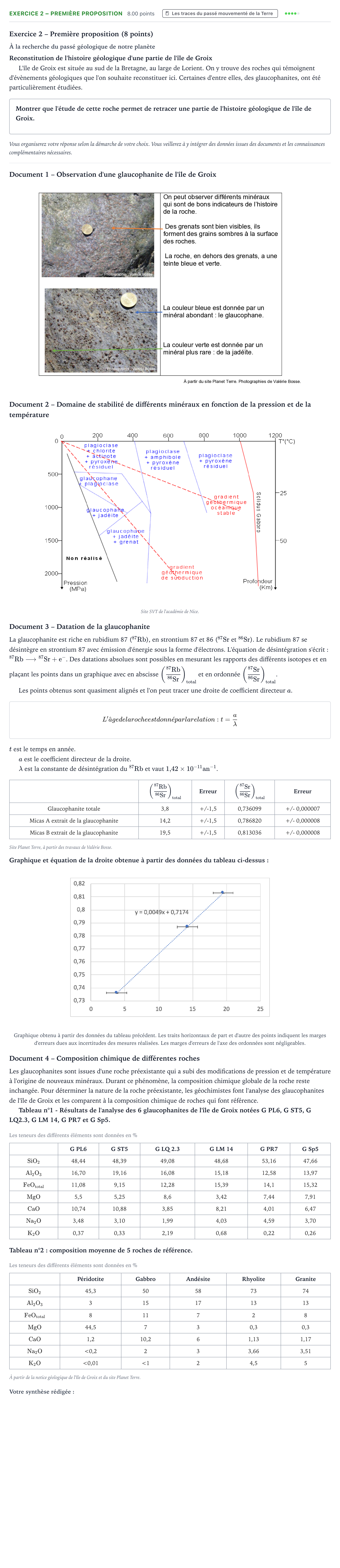 Énoncé: Exercice 2 – Première proposition · Bac Sciences de la Vie et de la Terre Sujets zéro et spécimens spécimen 2021 (sujet 1)