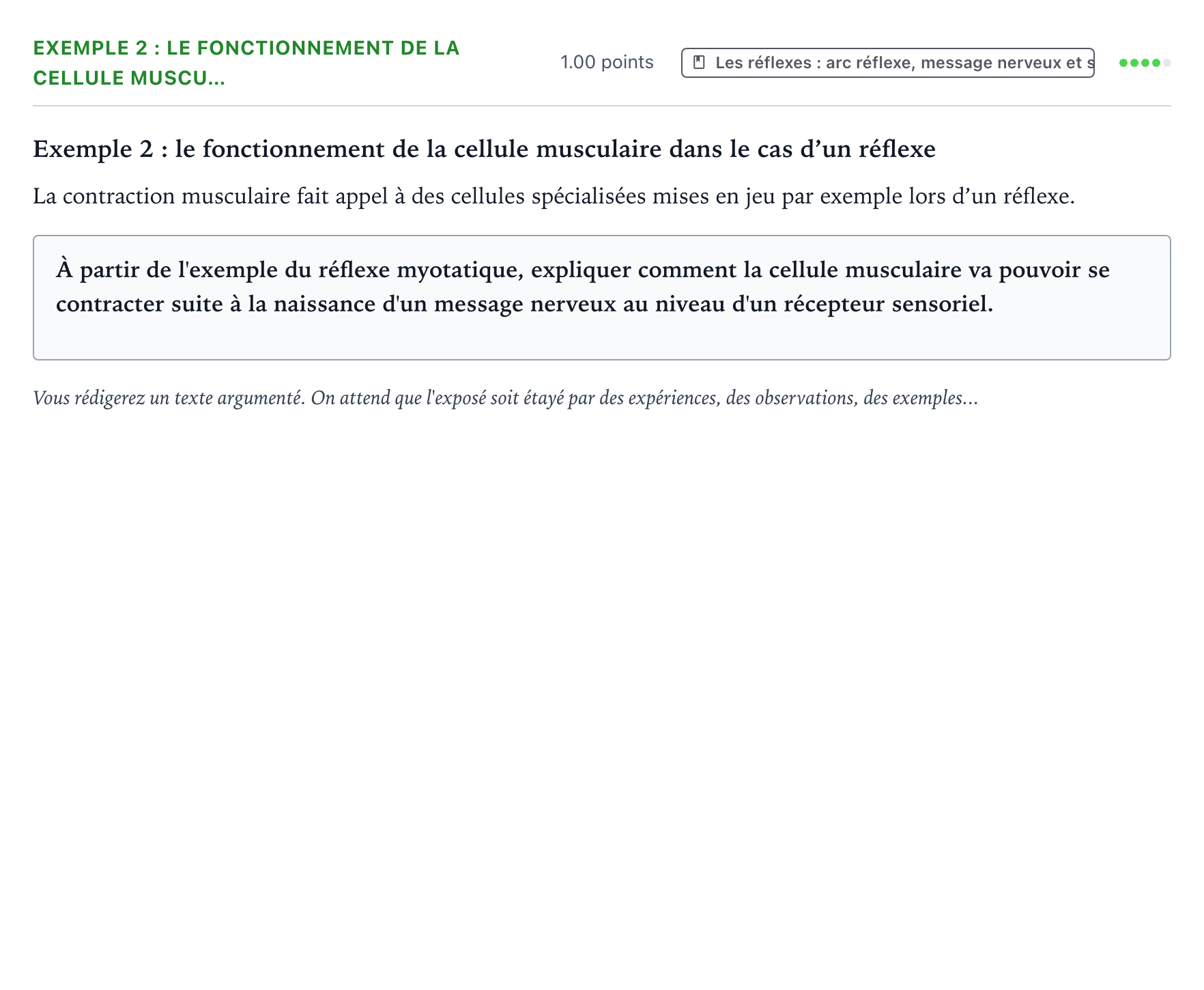 Énoncé: Exercice Exemple 2 : le fonctionnement de la cellule muscu… · Bac Sciences de la Vie et de la Terre Sujets zéro et spécimens sujet 2021 (sujet 2)