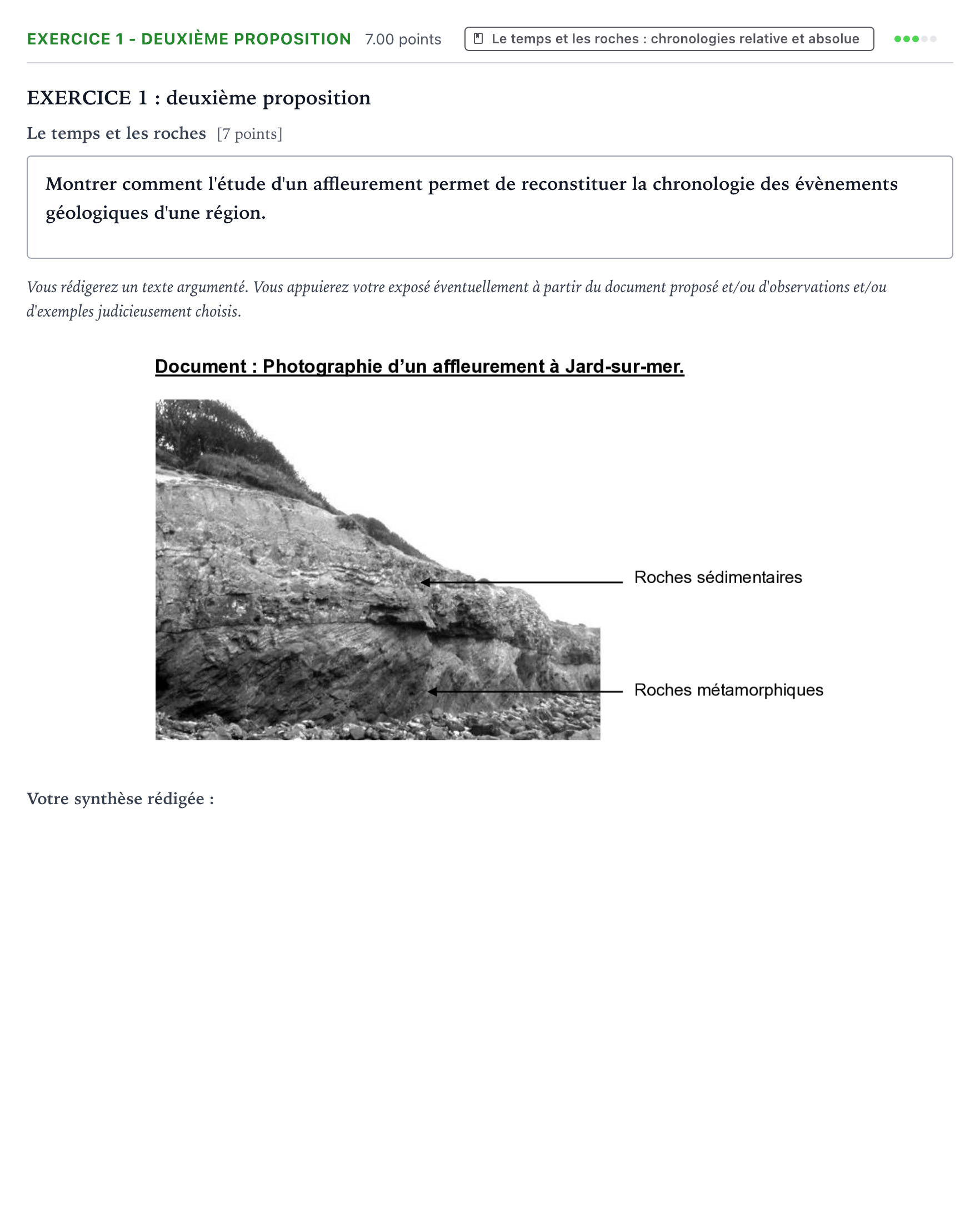 Énoncé: Exercice 1 - Deuxième proposition · Bac Sciences de la Vie et de la Terre Asie 2022 (jour 1)