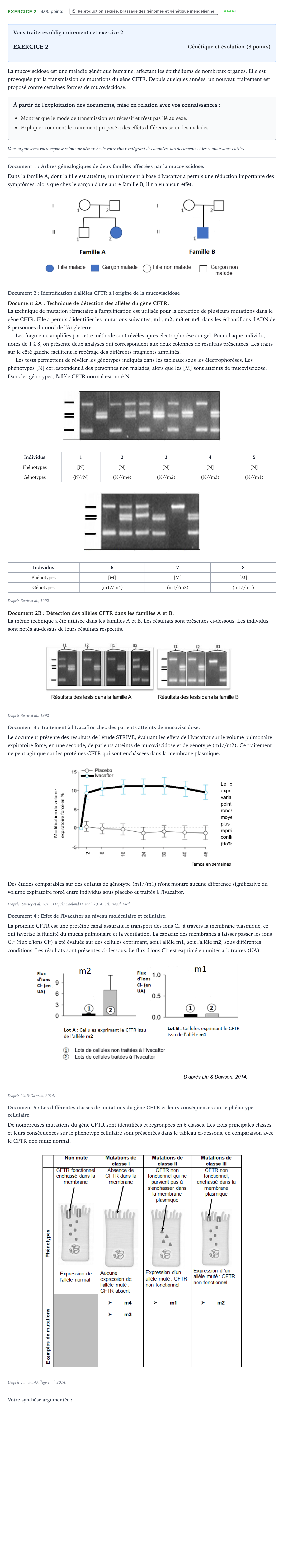 Énoncé: Exercice 2 · Bac Sciences de la Vie et de la Terre Asie 2022 (jour 1)