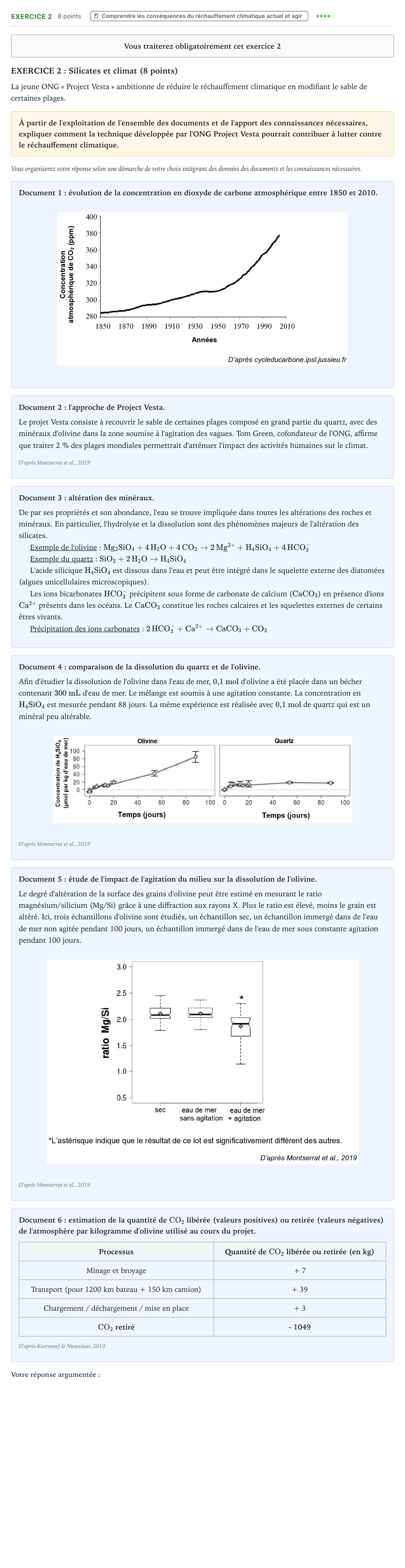 Énoncé: Exercice 2 · Bac Sciences de la Vie et de la Terre Asie 2022 (jour 2)