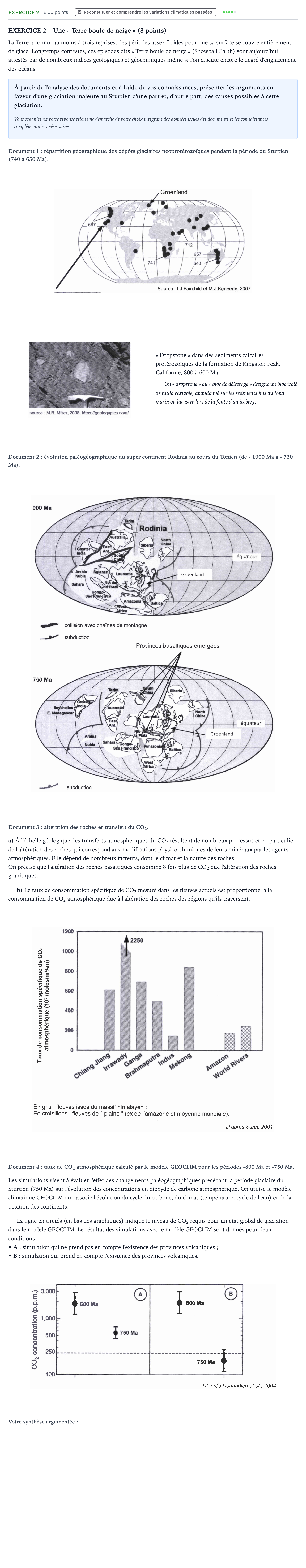 Énoncé: Exercice 2 · Bac Sciences de la Vie et de la Terre Centres étrangers (Afrique) 2022 (jour 2)