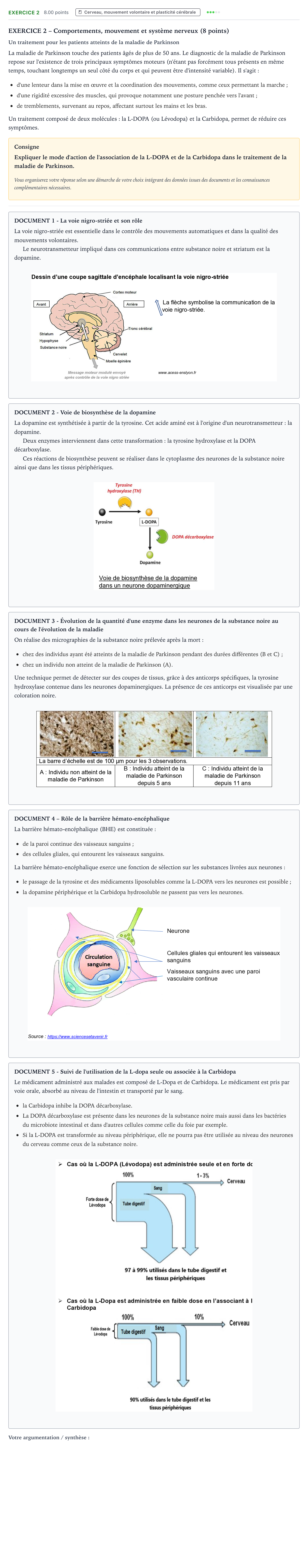 Énoncé: Exercice 2 · Bac Sciences de la Vie et de la Terre Mayotte-Liban 2022 (jour 1)