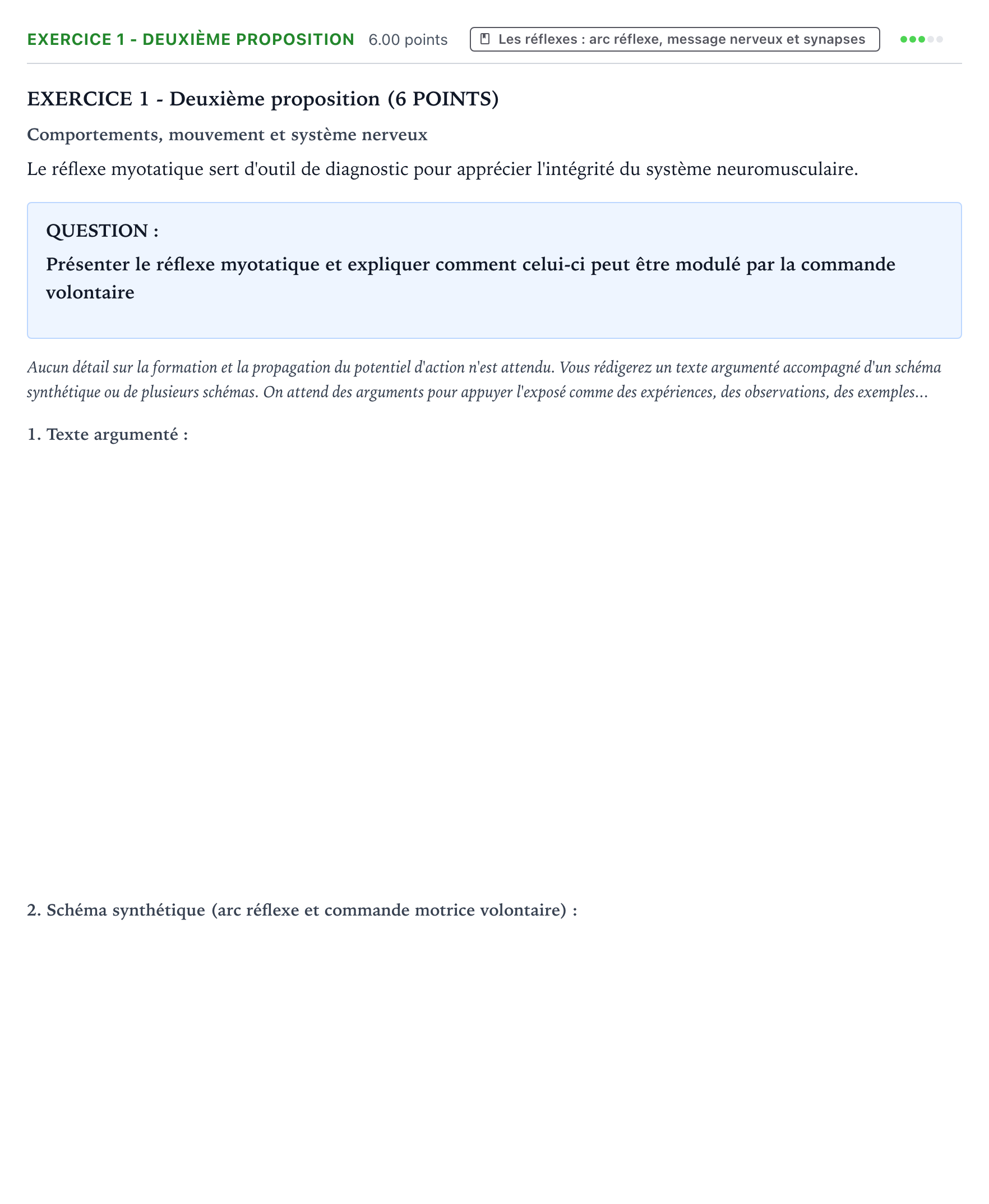 Énoncé: Exercice 1 - Deuxième proposition · Bac Sciences de la Vie et de la Terre Nouvelle-Calédonie 2022 (jour 2)