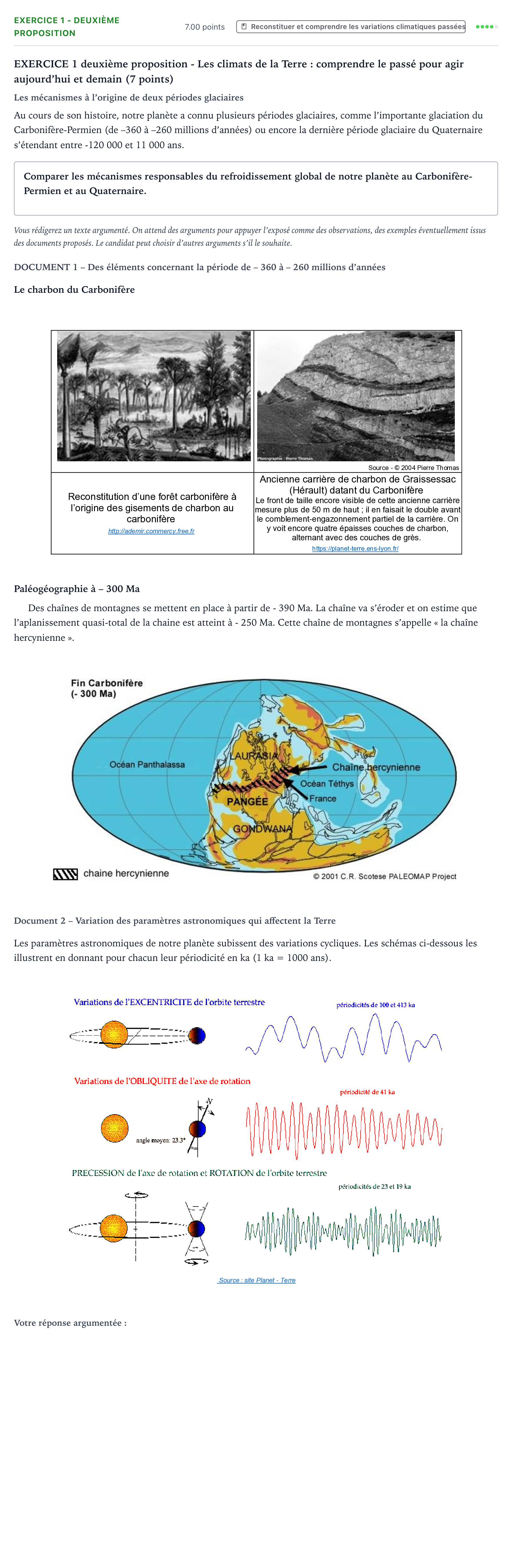 Énoncé: Exercice 1 - Deuxième proposition · Bac Sciences de la Vie et de la Terre Polynésie jour 1 - Remplacement 2022