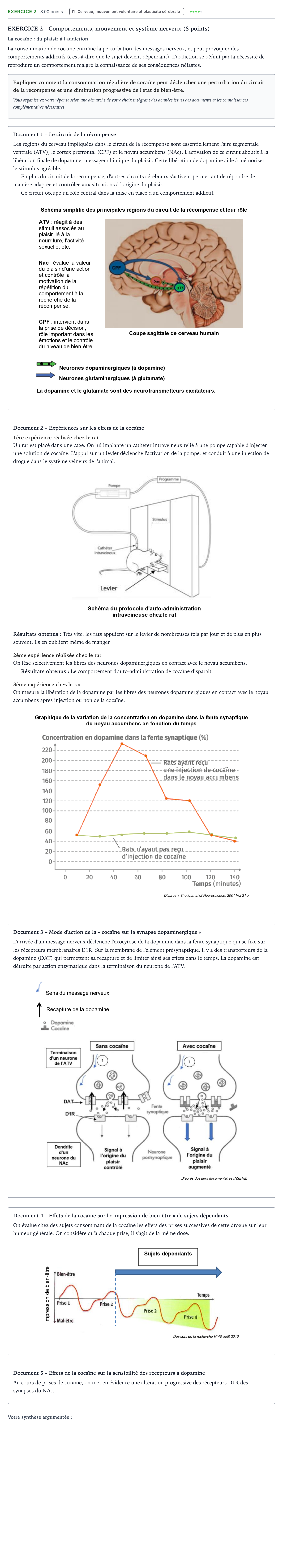 Énoncé: Exercice 2 · Bac Sciences de la Vie et de la Terre Polynésie jour 2 - Remplacement 2022