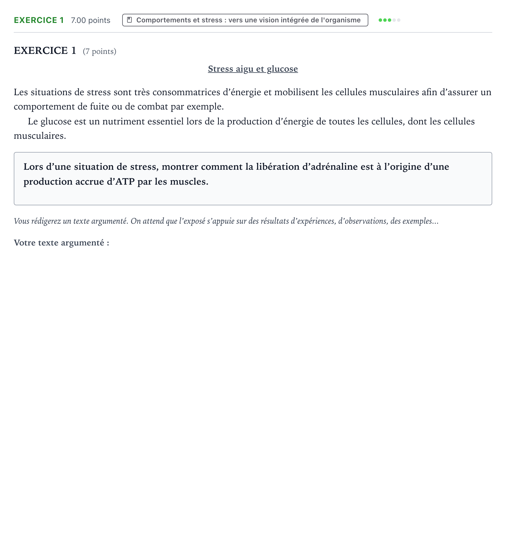 Énoncé: Exercice 1 · Bac Sciences de la Vie et de la Terre Amérique du Nord 2023 (jour 2)