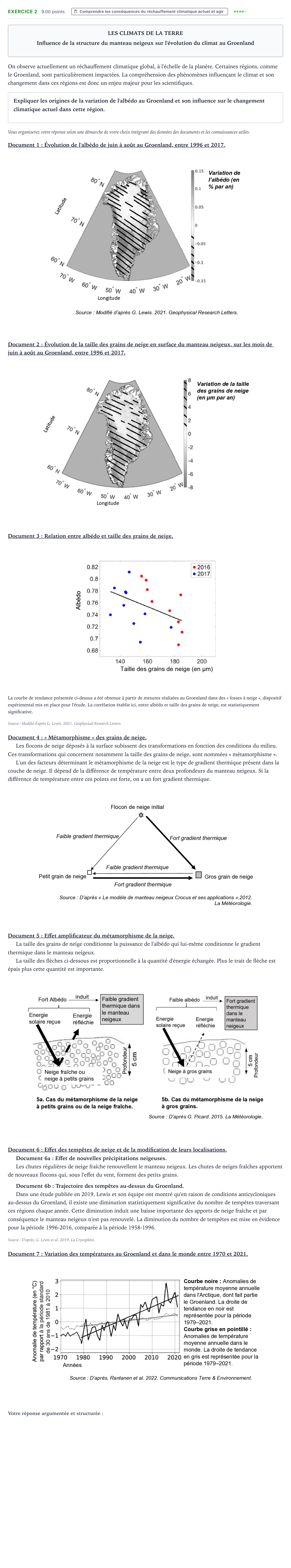 Énoncé: Exercice 2 · Bac Sciences de la Vie et de la Terre Centres étrangers (Afrique) 2023 (jour 2)