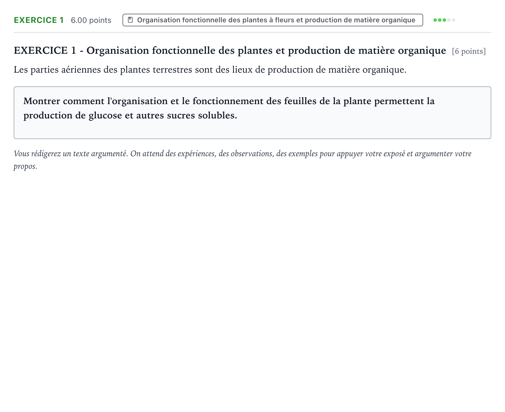 Énoncé: Exercice 1 · Bac Sciences de la Vie et de la Terre Liban 2023 (jour 1)