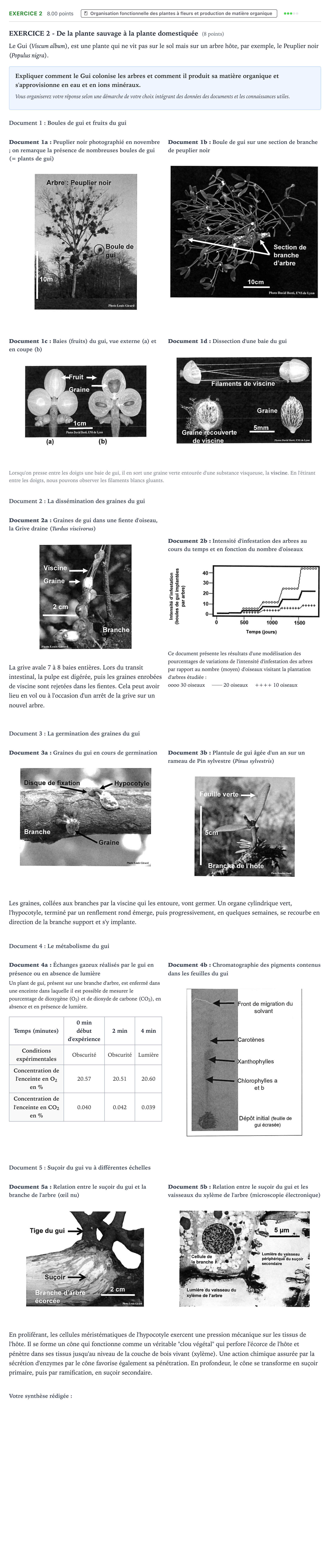 Énoncé: Exercice 2 · Bac Sciences de la Vie et de la Terre Nouvelle-Calédonie 2023 (jour 1)