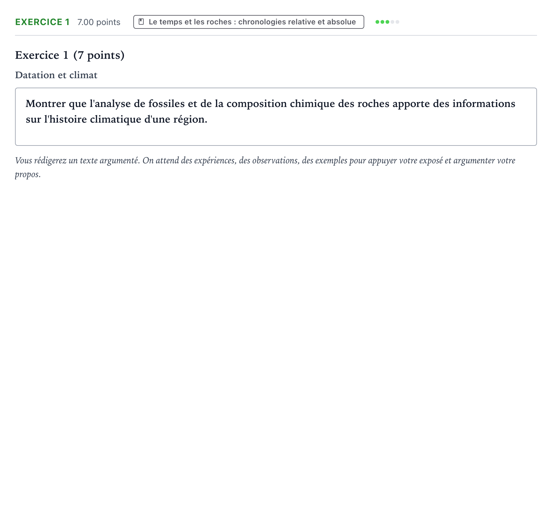 Énoncé: Exercice 1 · Bac Sciences de la Vie et de la Terre Asie 2024 (jour 1)
