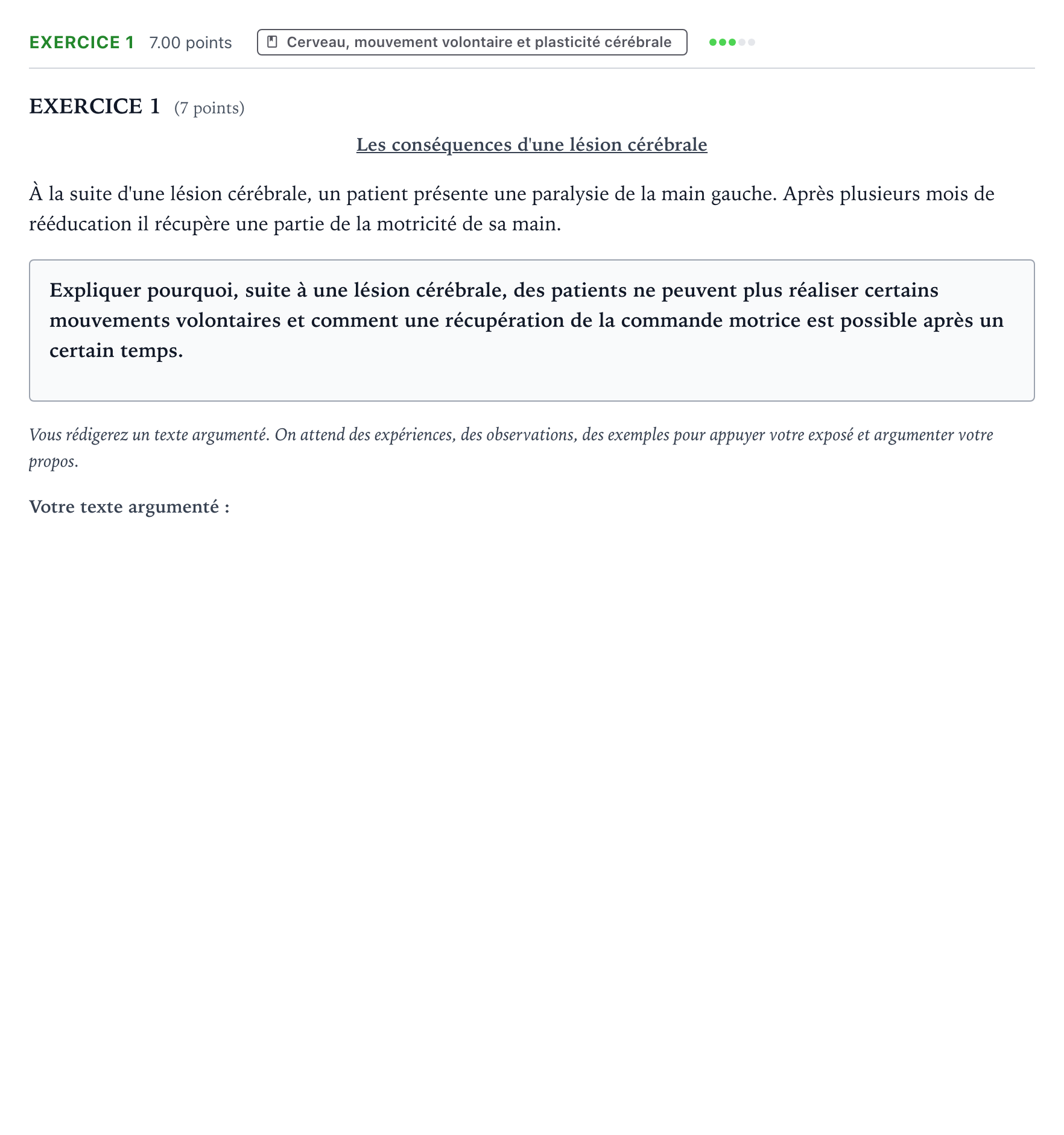 Énoncé: Exercice 1 · Bac Sciences de la Vie et de la Terre Amérique du Nord 2025 (jour 1)