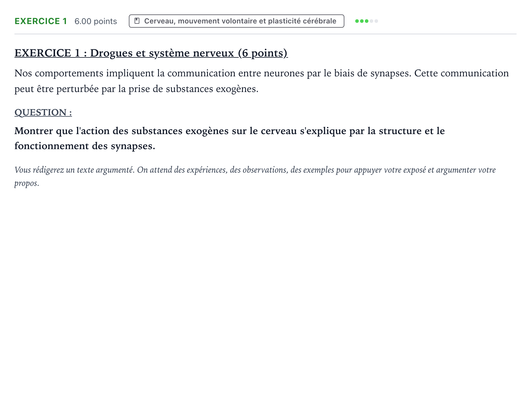 Énoncé: Exercice 1 · Bac Sciences de la Vie et de la Terre Métropole Bis remplacement 2025