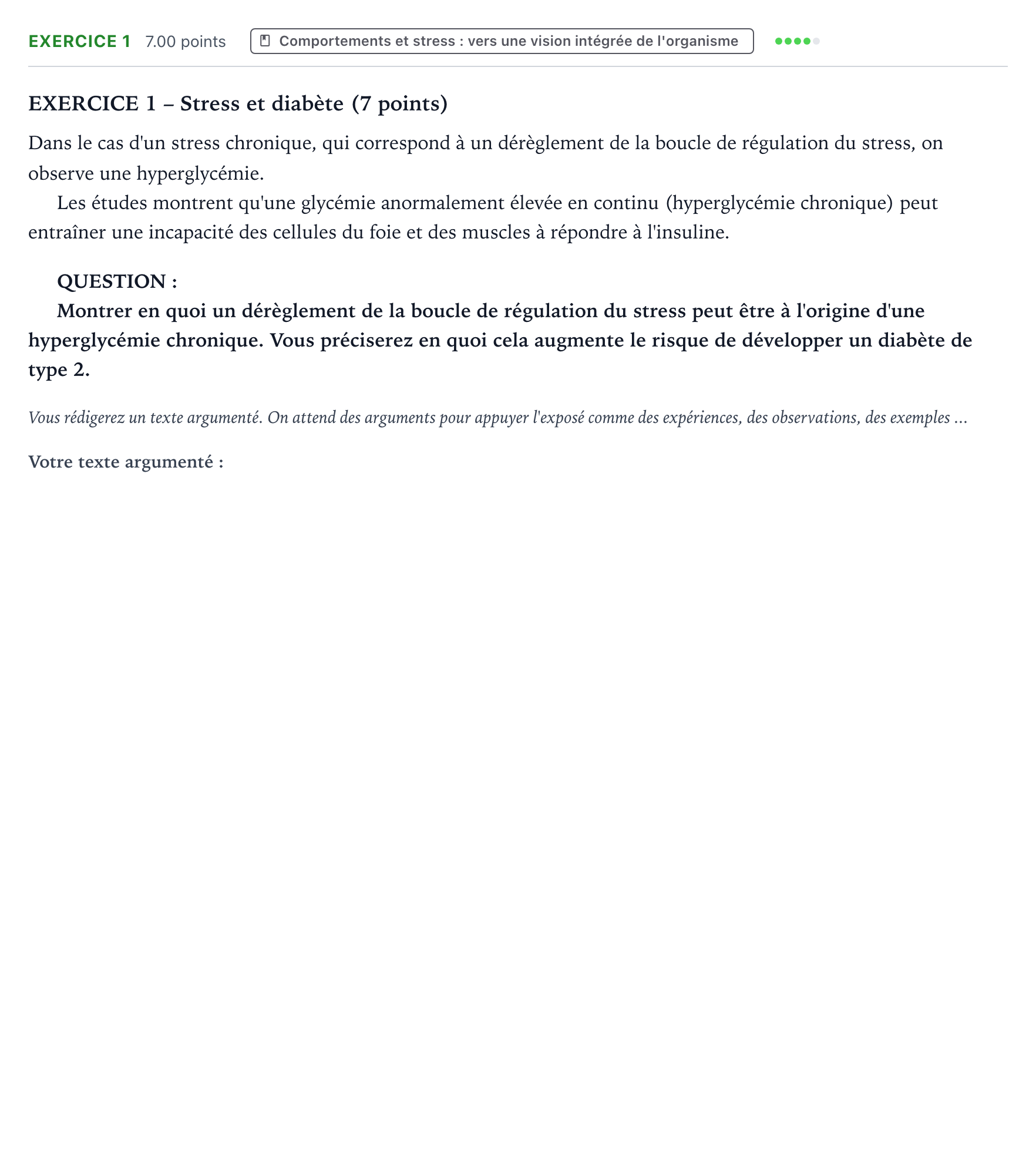 Énoncé: Exercice 1 · Bac Sciences de la Vie et de la Terre Nouvelle-Calédonie 2025 (jour 2)