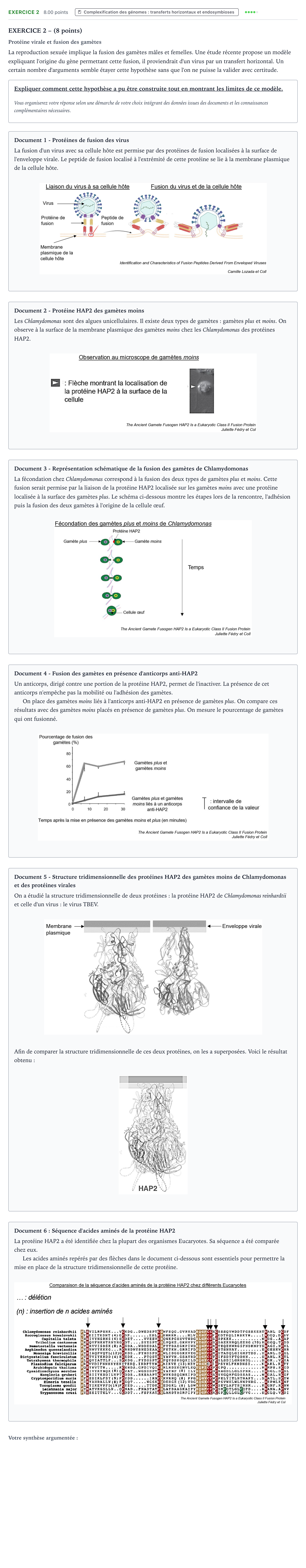 Énoncé: Exercice 2 · Bac Sciences de la Vie et de la Terre Polynésie 2025 (jour 1)