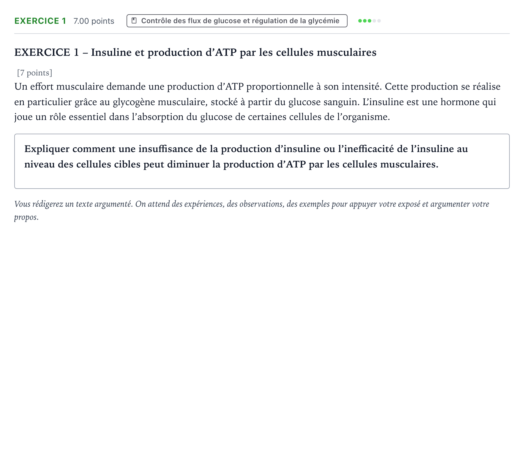 Énoncé: Exercice 1 · Bac Sciences de la Vie et de la Terre Polynésie 2025 (jour 2)