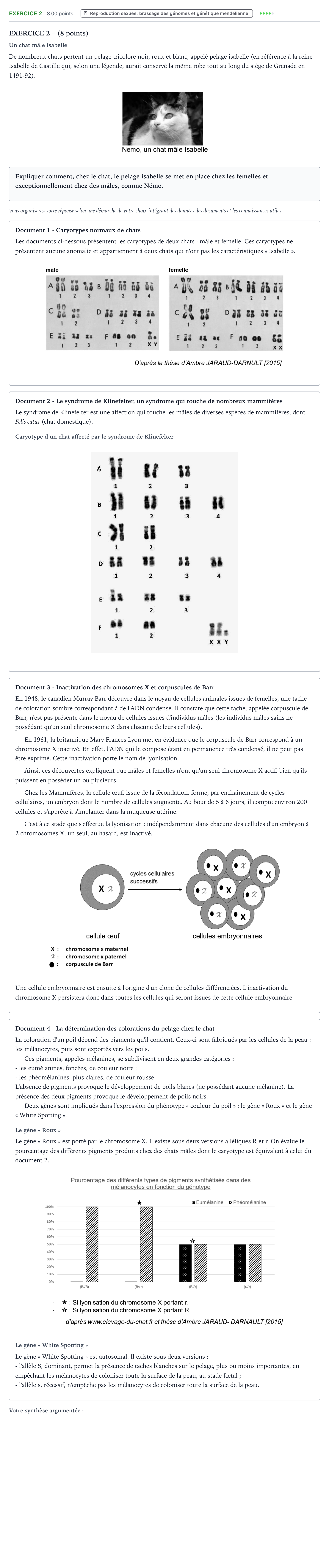 Énoncé: Exercice 2 · Bac Sciences de la Vie et de la Terre Polynésie 2025 (jour 2)