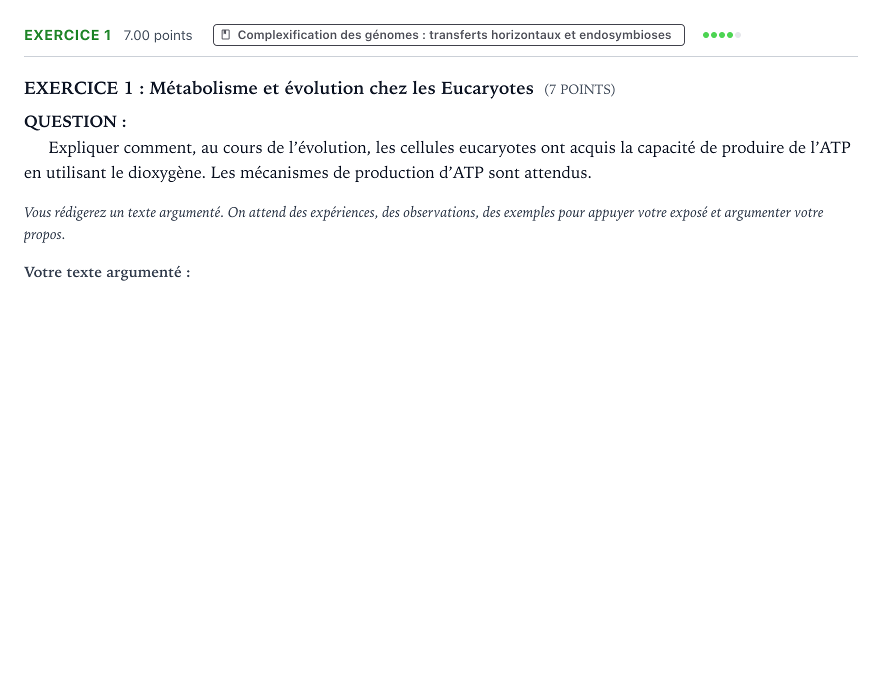 Énoncé: Exercice 1 · Bac Sciences de la Vie et de la Terre Asie 2026 (jour 1)