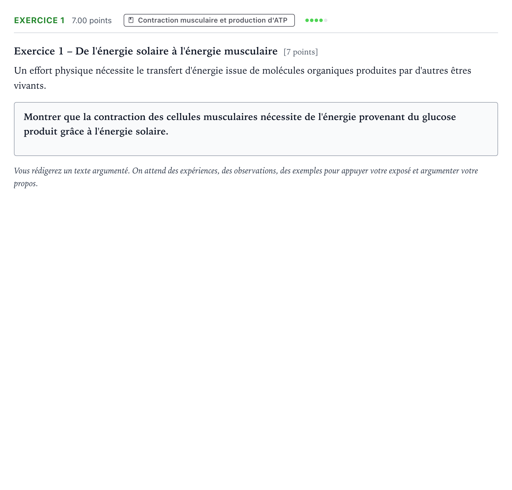 Énoncé: Exercice 1 · Bac Sciences de la Vie et de la Terre Centres étrangers (Afrique) 2026 (jour 2)