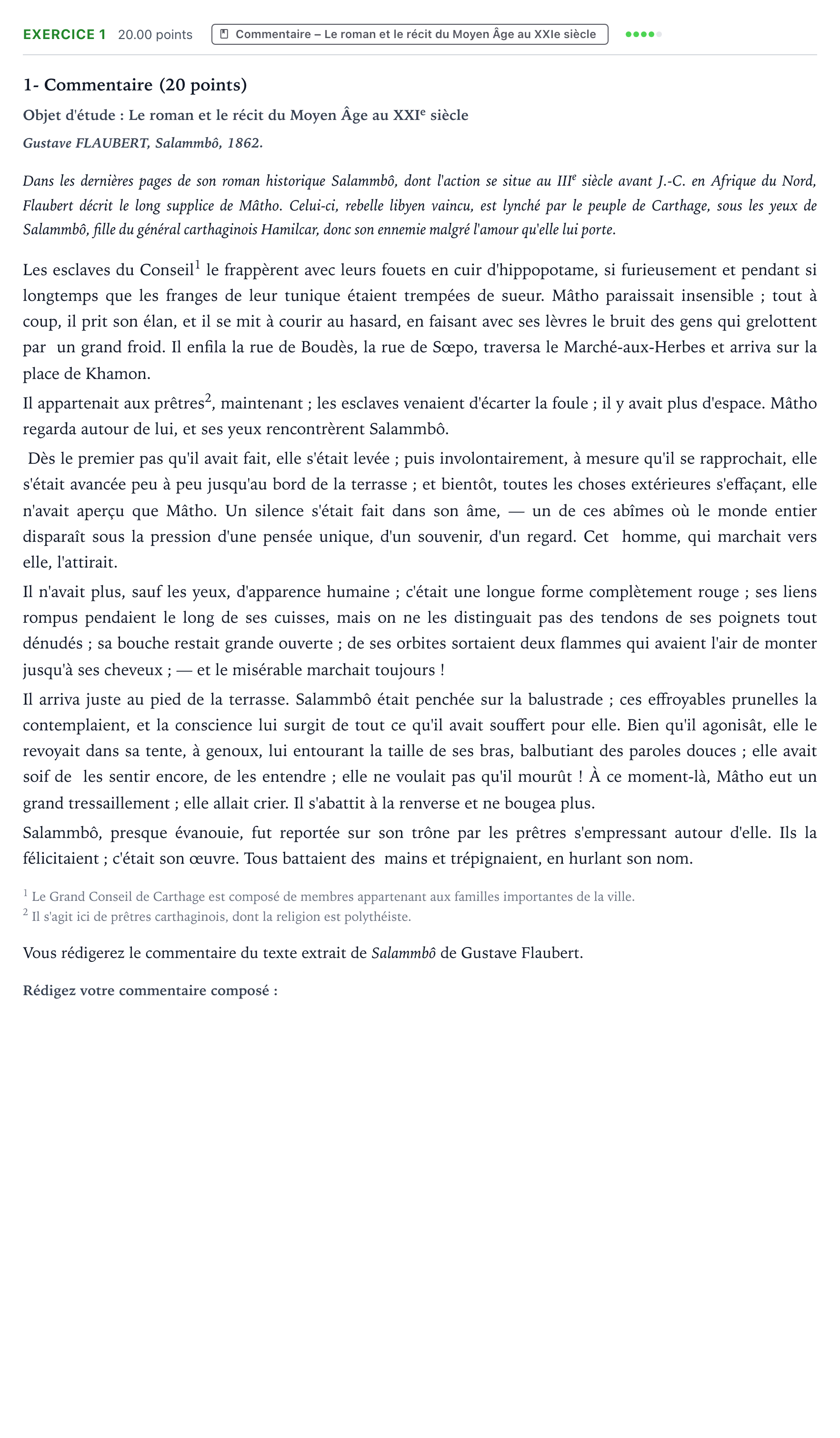 Énoncé: Exercice 1 - Commentaire · Bac Français (1ère) Antilles-Guyane 2021 (jour 2)