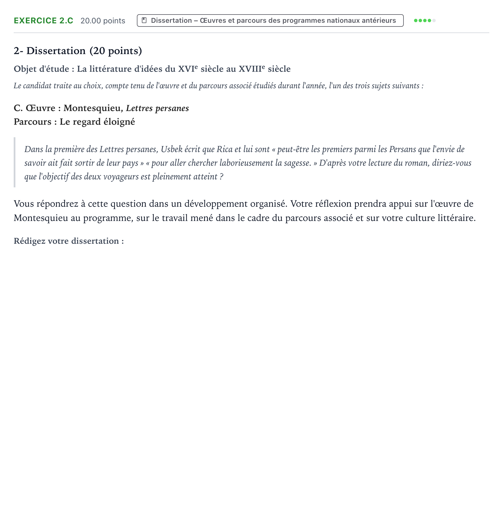 Énoncé: Exercice 2.C - Dissertation · Bac Français (1ère) Antilles-Guyane 2021 (jour 2)