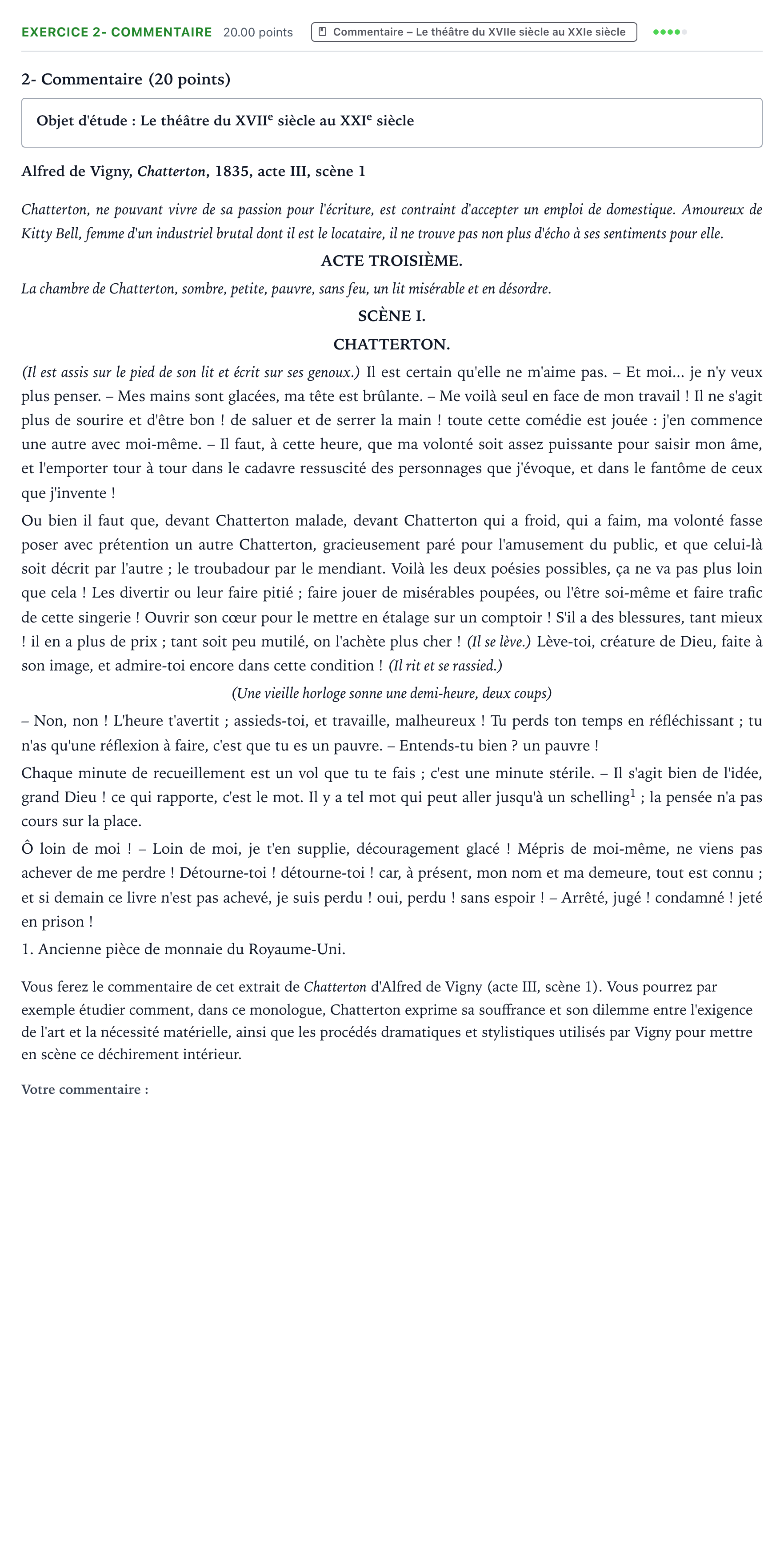 Énoncé: Exercice 2- Commentaire · Bac Français (1ère) Antilles-Guyane remplacement 2021
