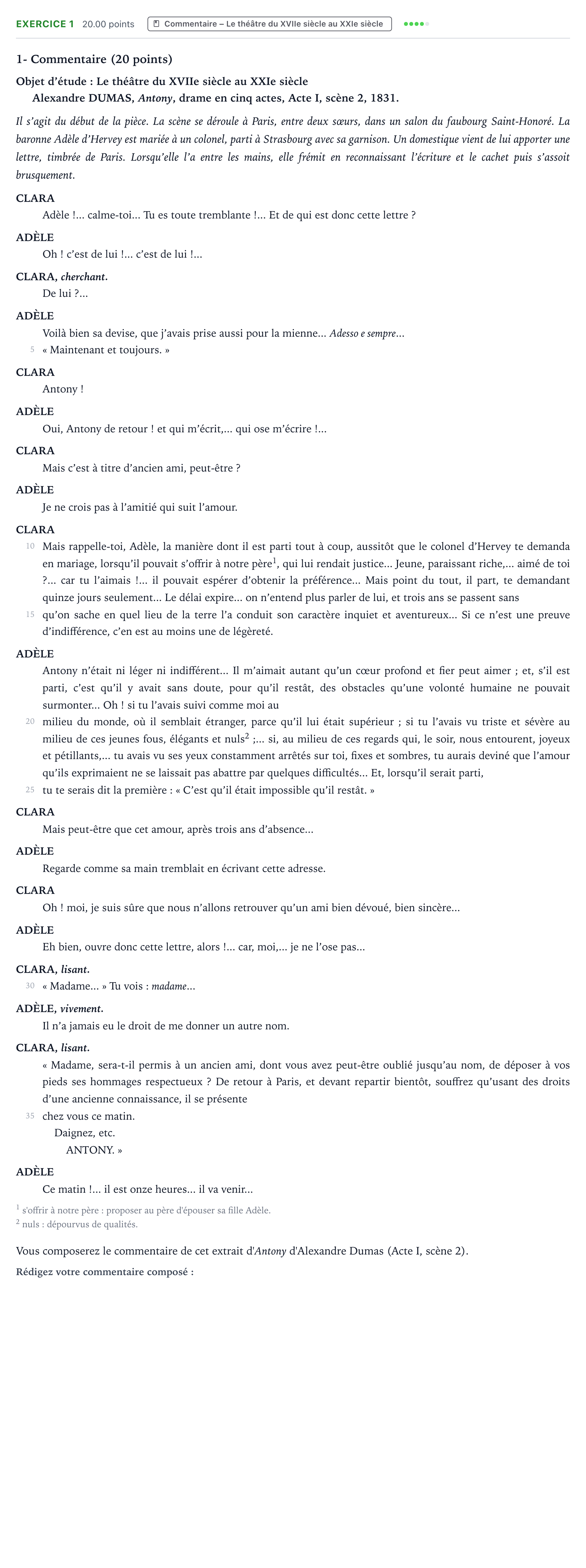 Énoncé: Exercice 1 - Commentaire · Bac Français (1ère) Centres étrangers (Afrique) 2021 (jour 1)