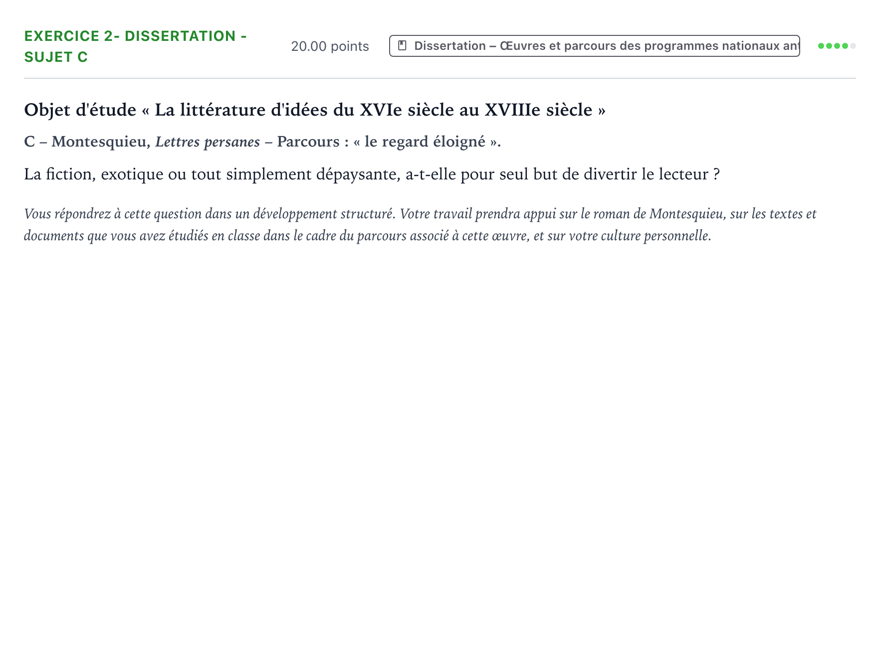 Énoncé: Exercice 2- Dissertation - Sujet C · Bac Français (1ère) Polynésie jour 2 - Remplacement 2021