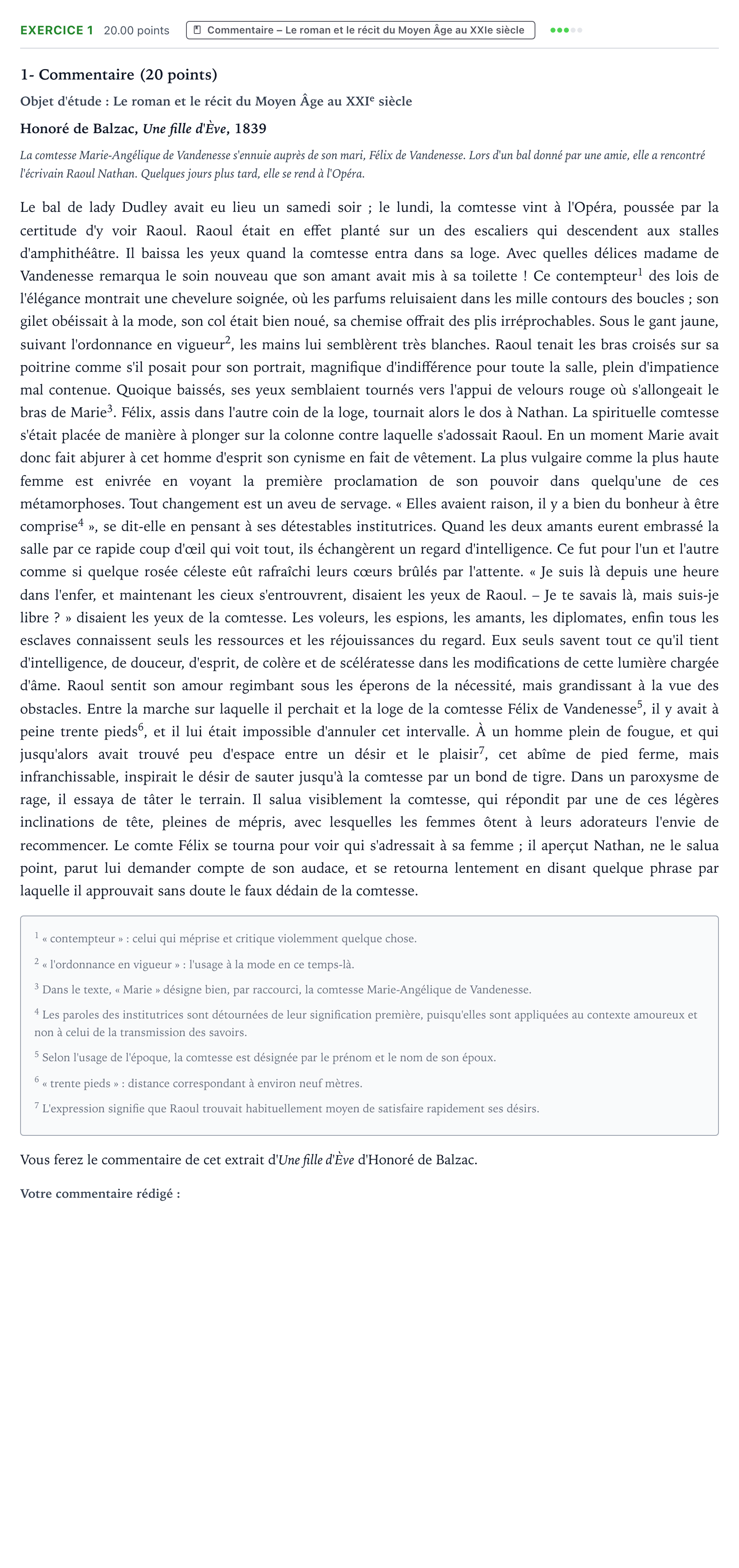 Énoncé: Exercice 1 - Commentaire · Bac Français (1ère) Amérique du Nord remplacement 2022