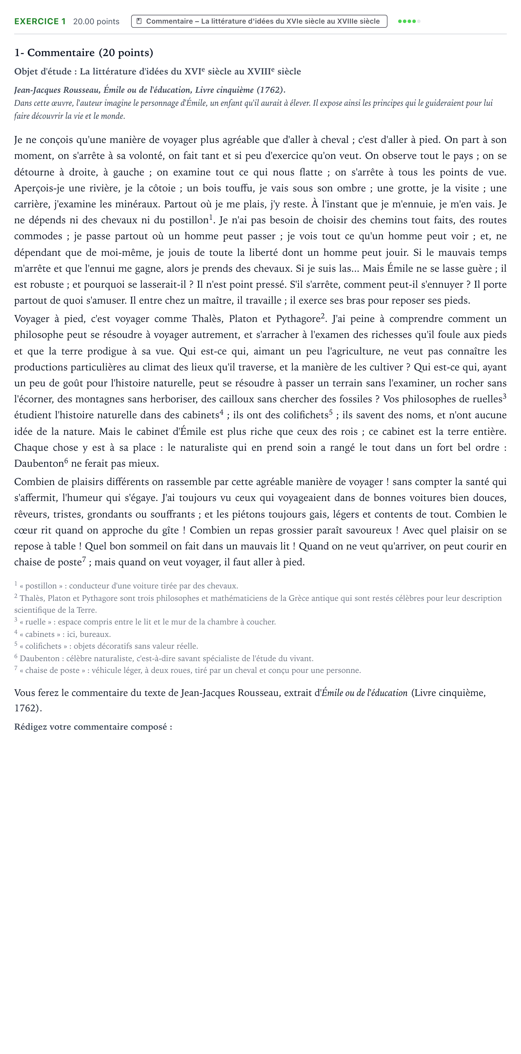 Énoncé: Exercice 1 - Commentaire · Bac Français (1ère) Centres étrangers (Afrique) session normale 2022