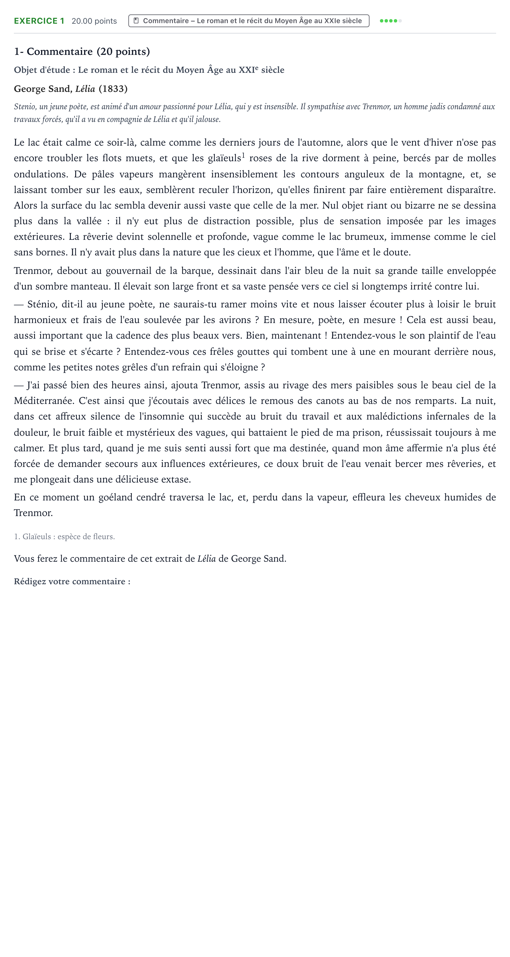 Énoncé: Exercice 1 - Commentaire · Bac Français (1ère) Antilles-Guyane remplacement 2023