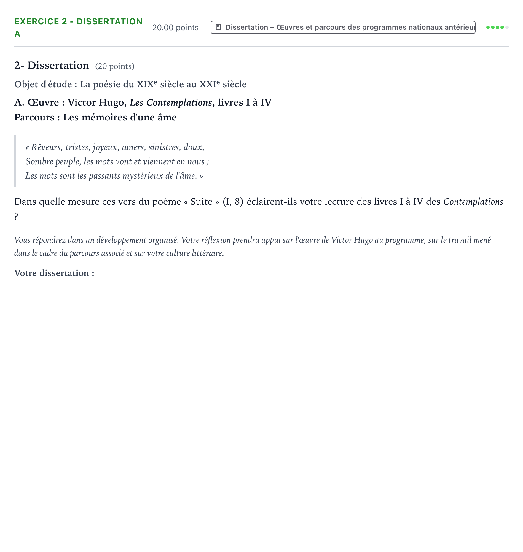 Énoncé: Exercice 2 - Dissertation A · Bac Français (1ère) Antilles-Guyane remplacement 2023