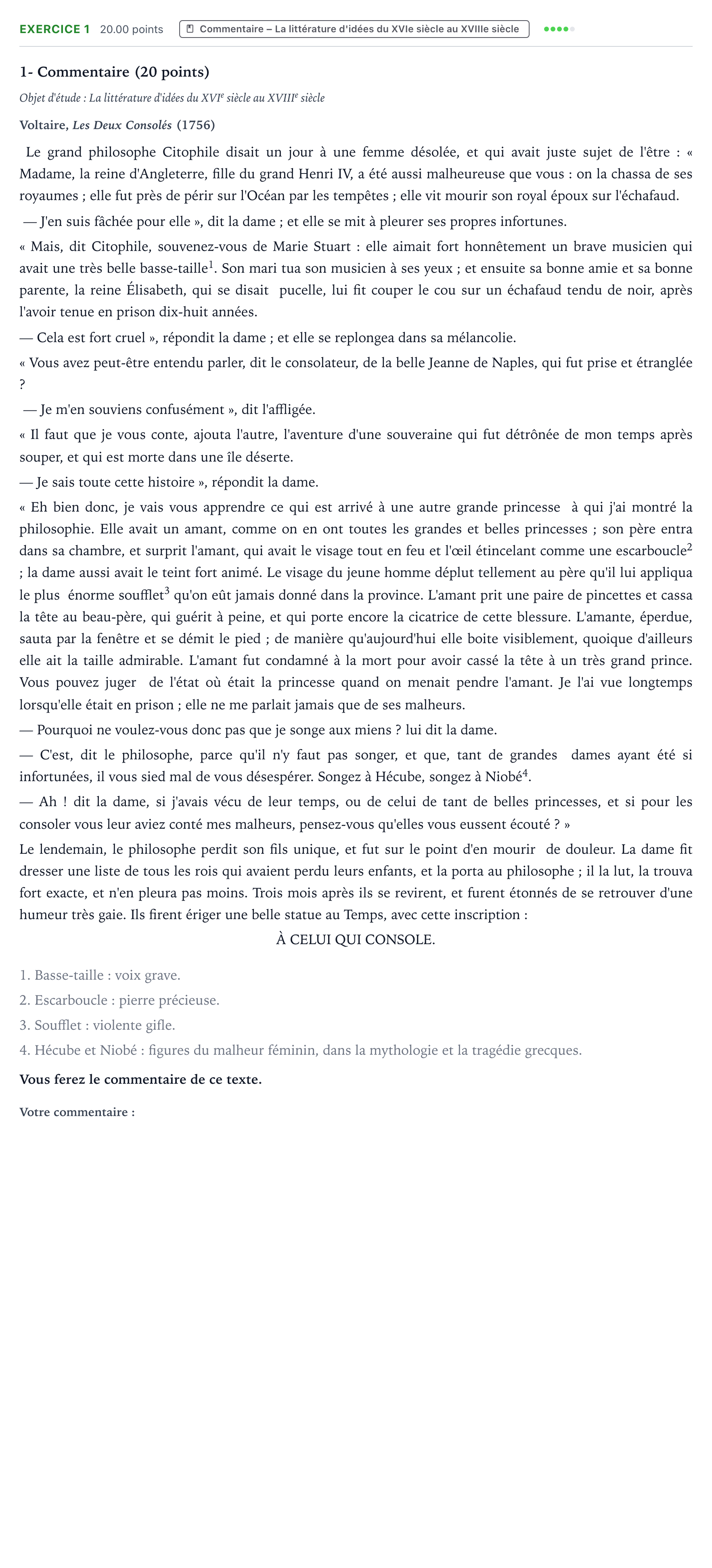 Énoncé: Exercice 1 - Commentaire · Bac Français (1ère) Centres étrangers (Afrique) session normale 2023