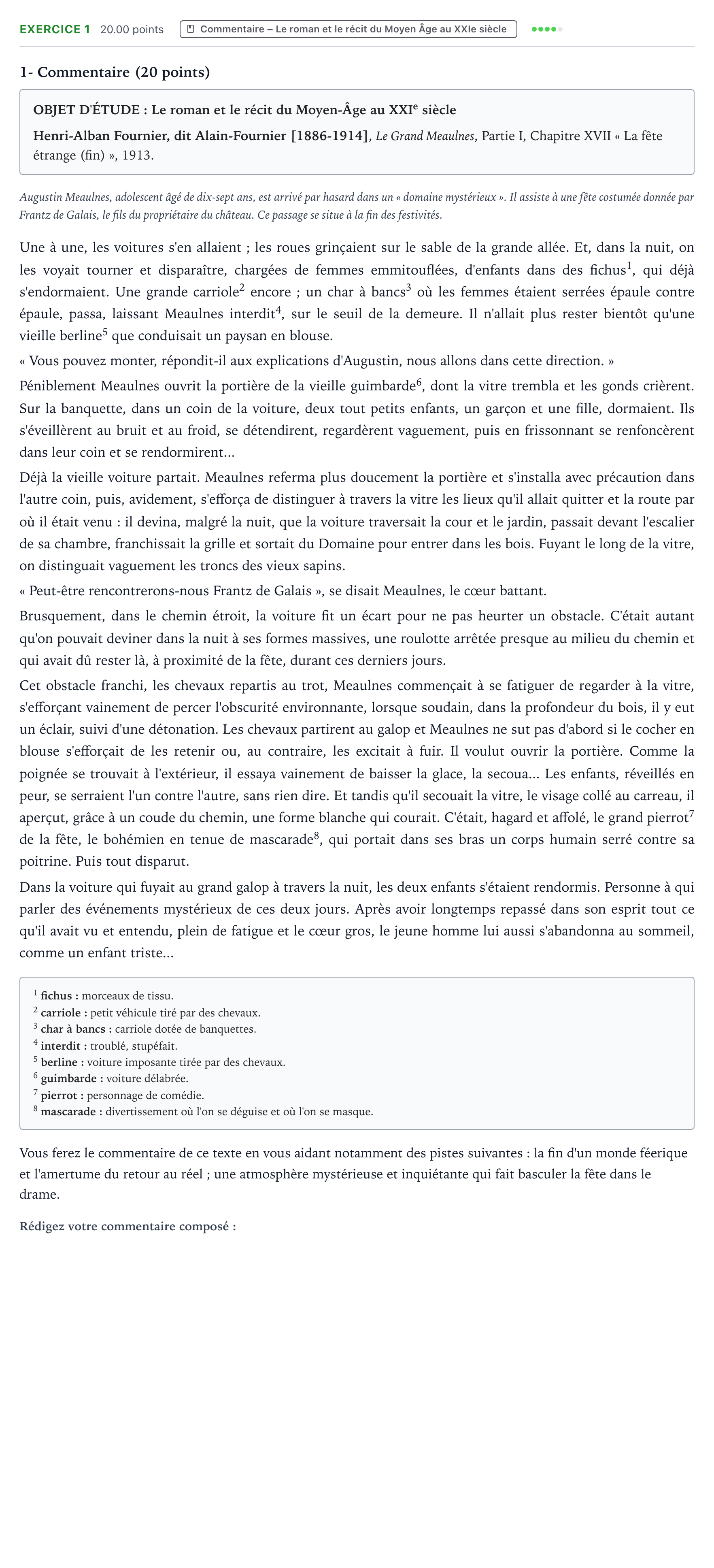 Énoncé: Exercice 1 - Commentaire · Bac Français (1ère) Nouvelle-Calédonie session normale 2023