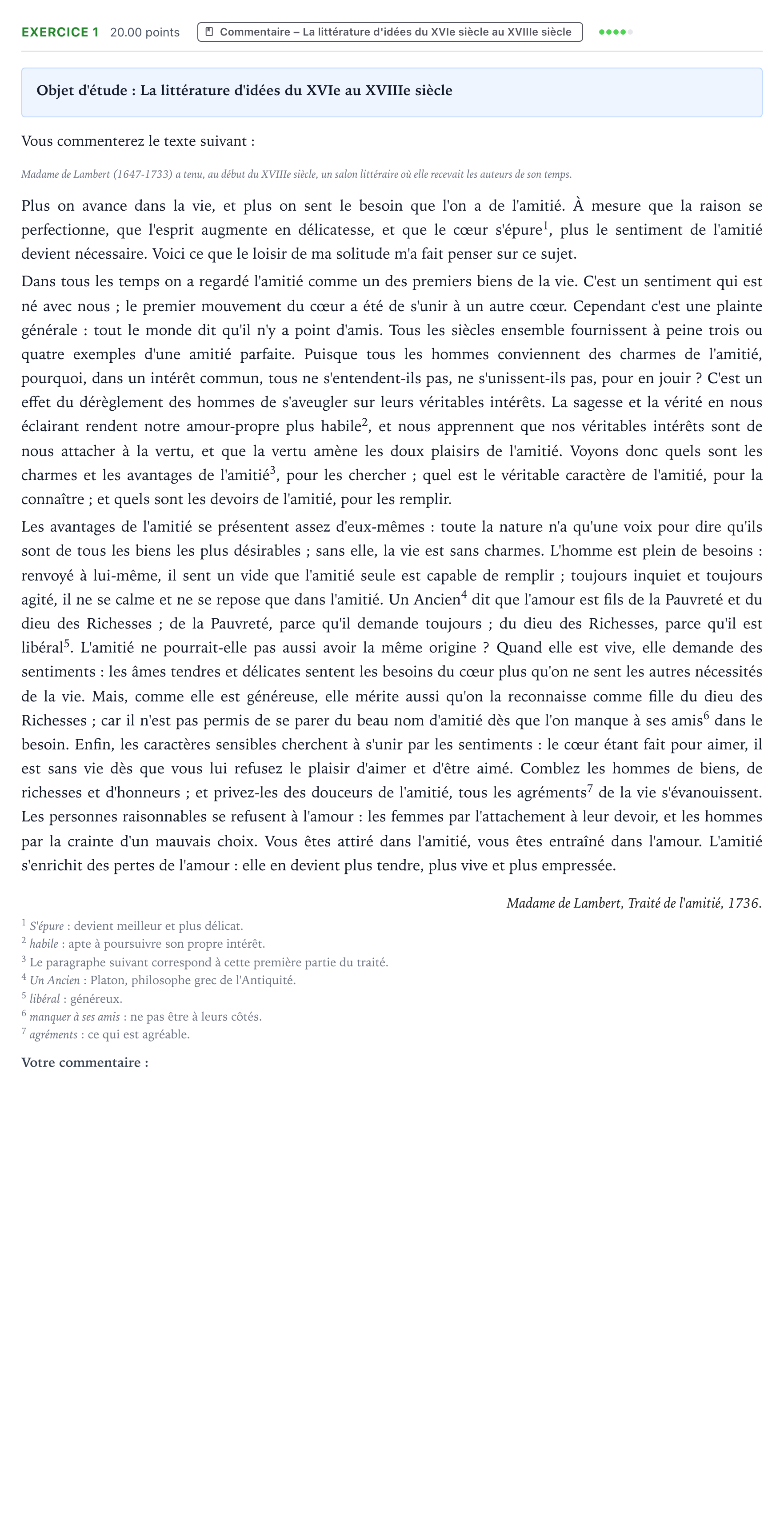 Énoncé: Exercice 1 - Commentaire · Bac Français (1ère) Asie session normale 2024