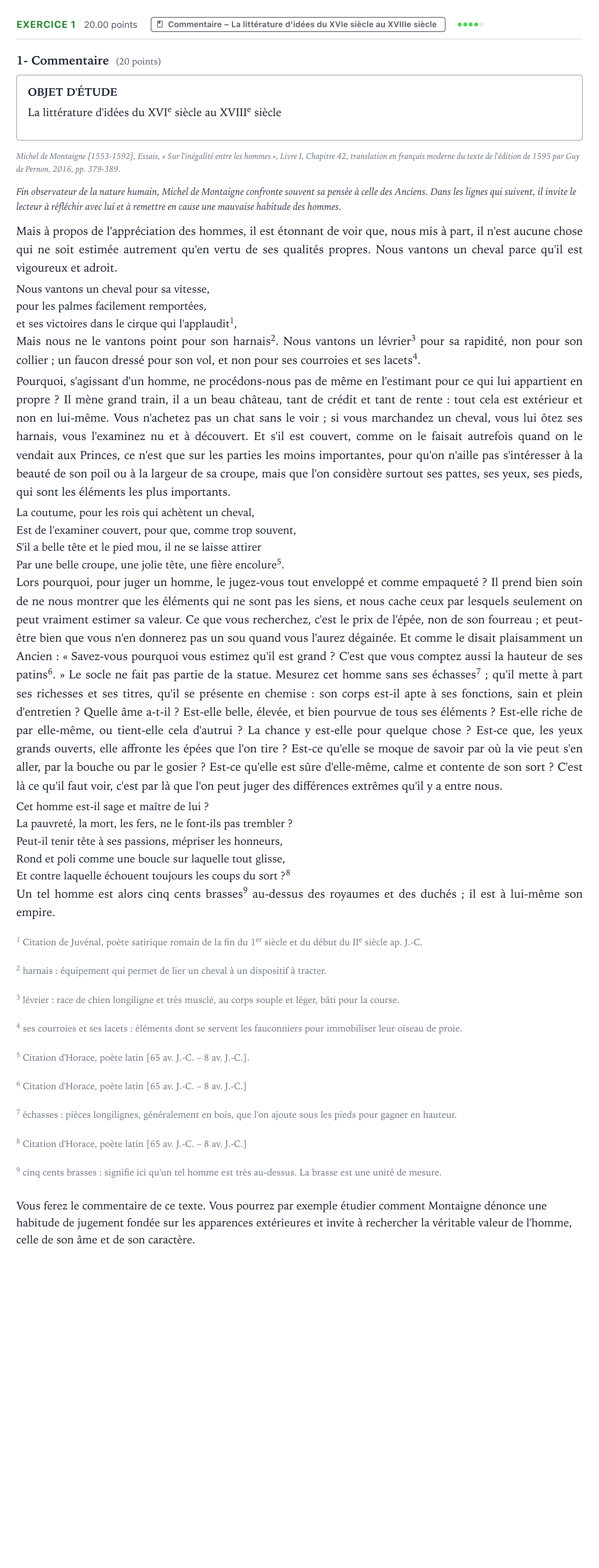 Énoncé: Exercice 1 - Commentaire · Bac Français (1ère) Amérique du Nord session normale 2025