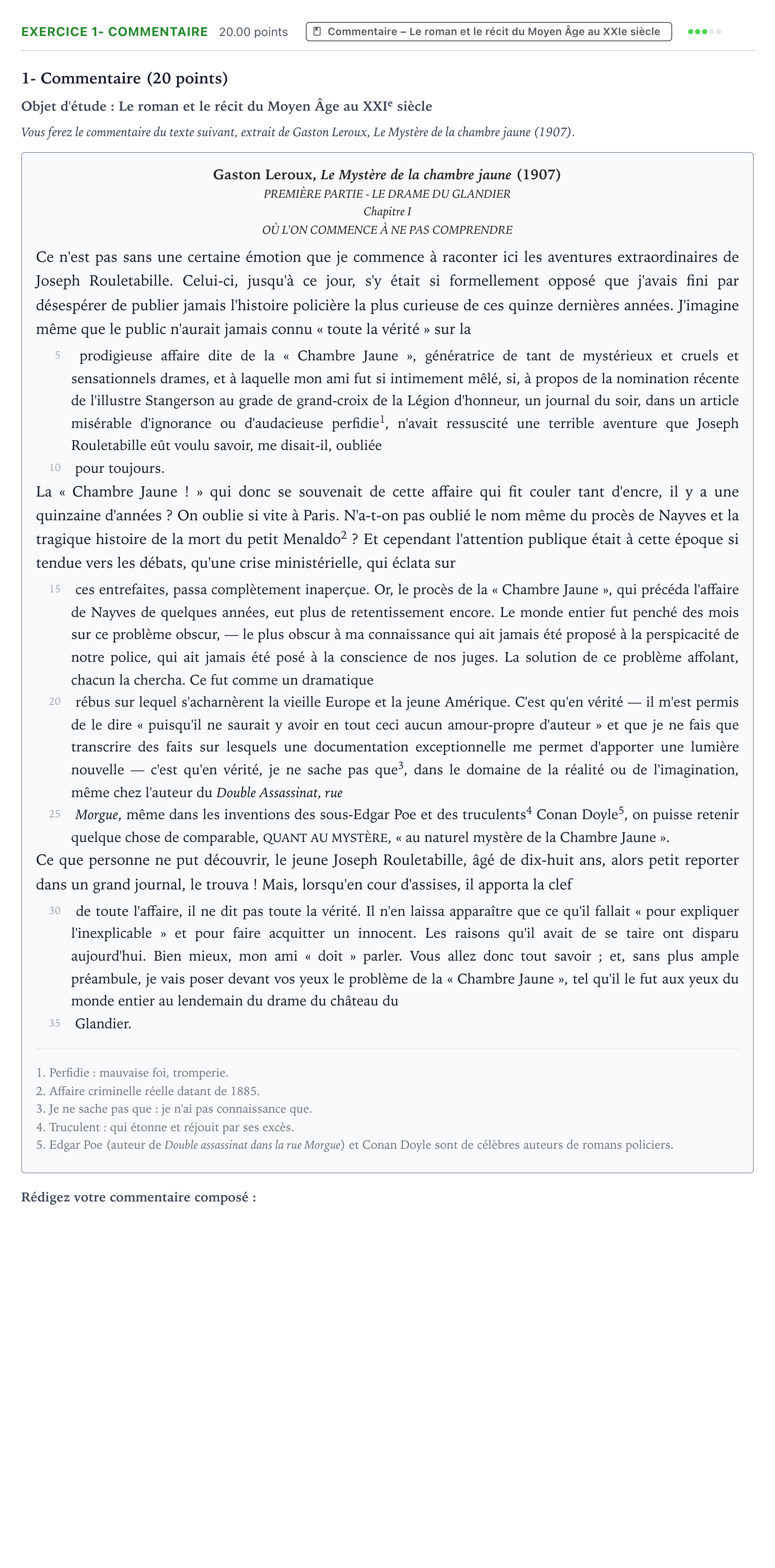 Énoncé: Exercice 1- Commentaire · Bac Français (1ère) Antilles-Guyane remplacement 2025
