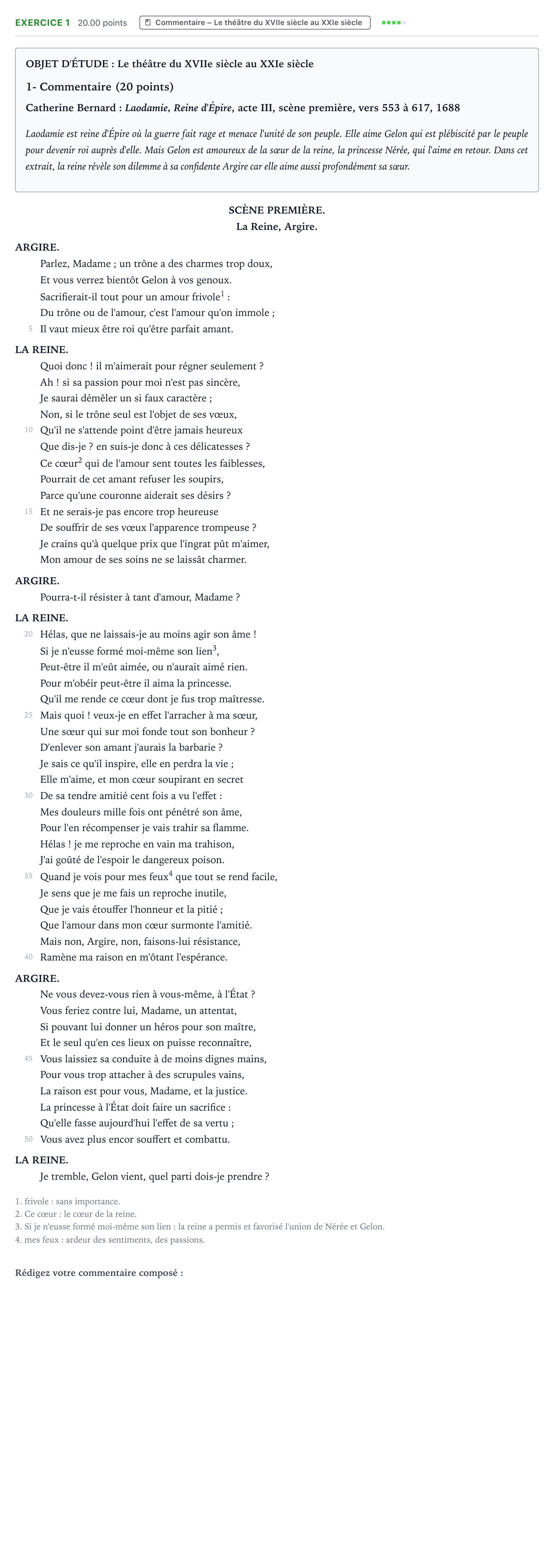 Énoncé: Exercice 1 - Commentaire · Bac Français (1ère) Asie session normale 2026