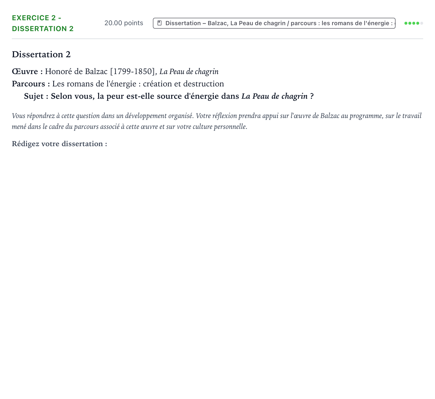 Énoncé: Exercice 2 - Dissertation 2 · Bac Français (1ère) Asie session normale 2026