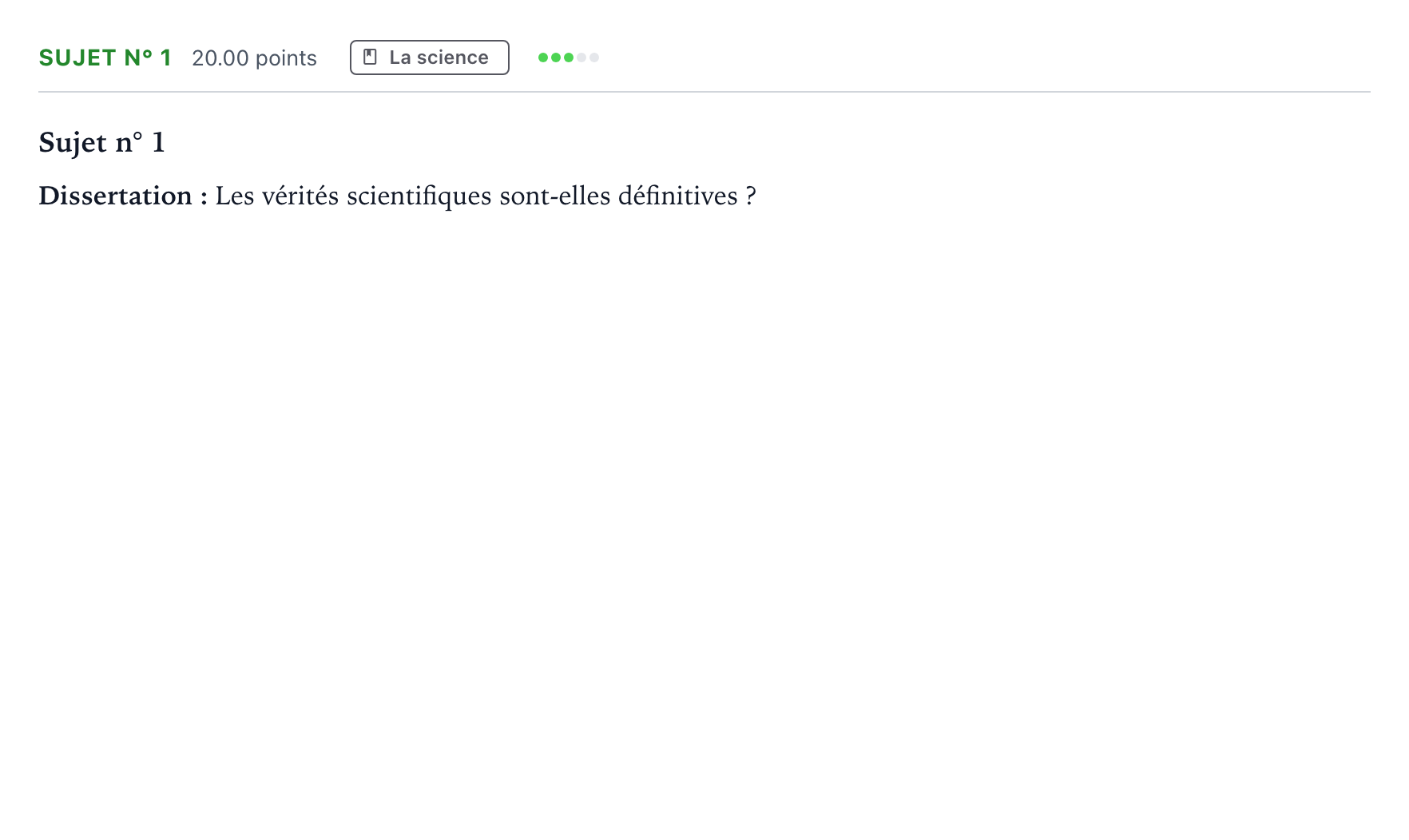 Énoncé: Sujet n° 1 · Bac Philosophie Amérique du Nord session normale 2021