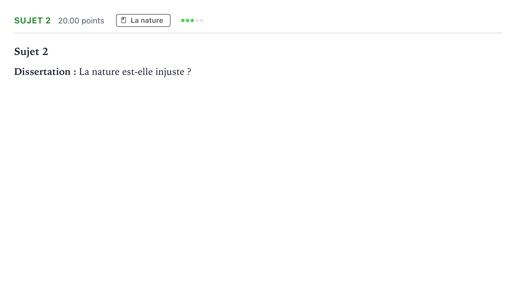 Énoncé: Sujet 2 · Bac Philosophie Amérique du Nord session normale 2021