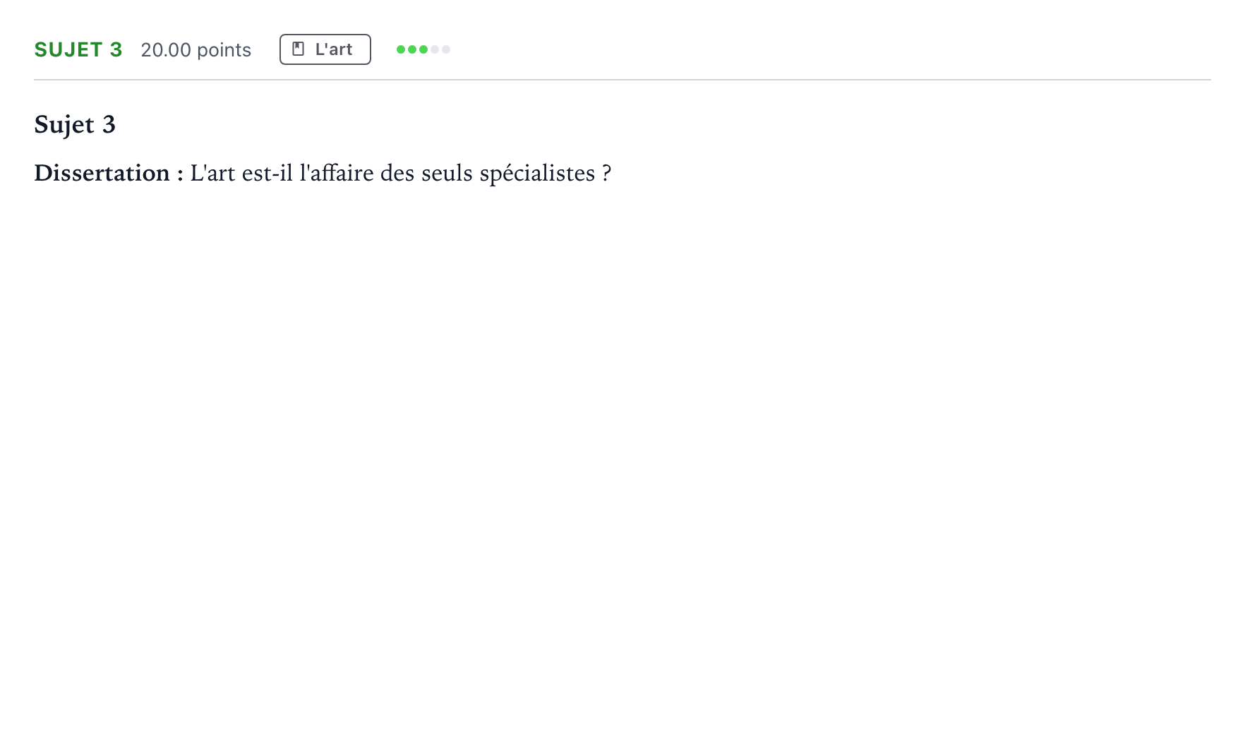 Énoncé: Sujet 3 · Bac Philosophie Amérique du Nord session normale 2021