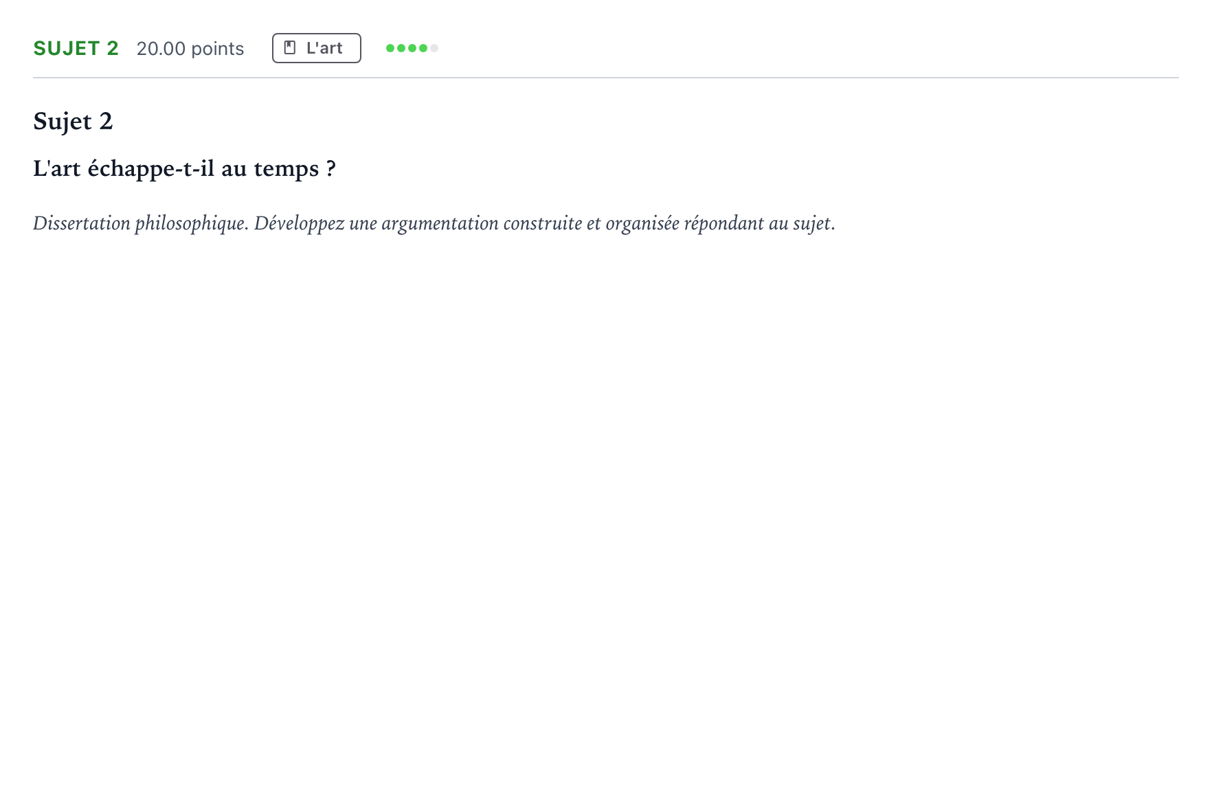 Énoncé: Sujet 2 · Bac Philosophie Polynésie session normale 2021