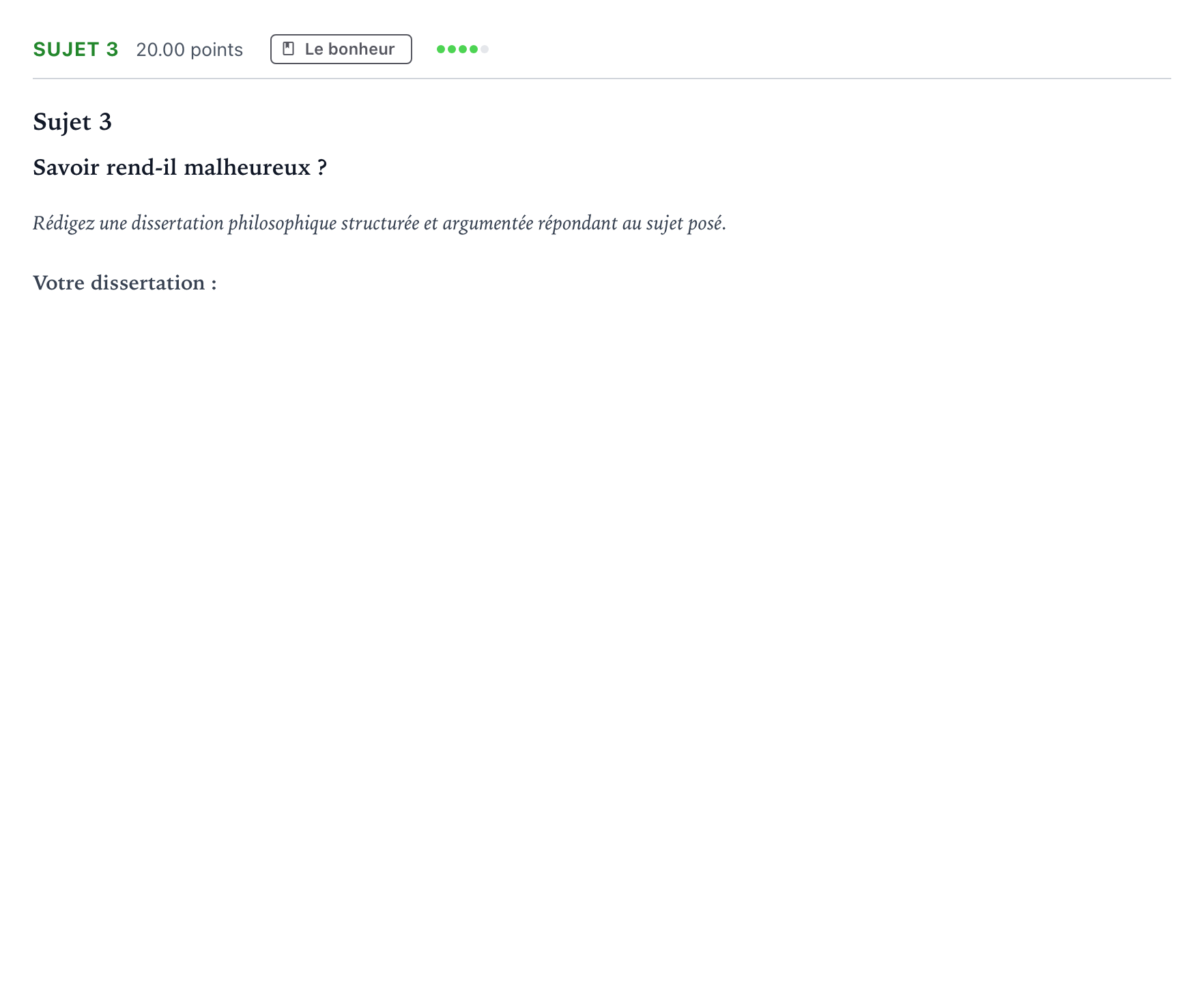 Énoncé: Sujet 3 · Bac Philosophie Polynésie session normale 2021