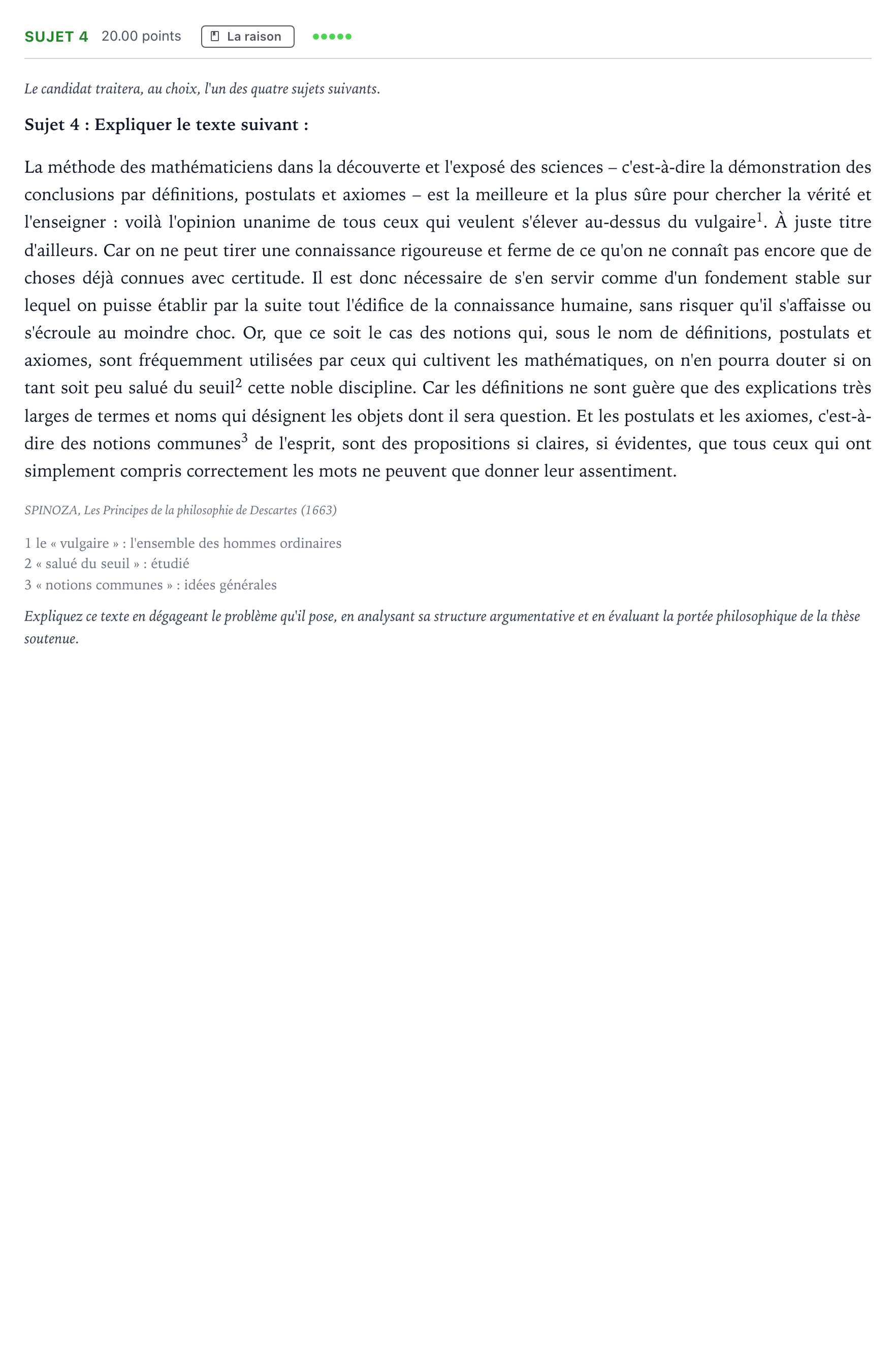 Énoncé: Sujet 4 · Bac Philosophie Polynésie remplacement 2021