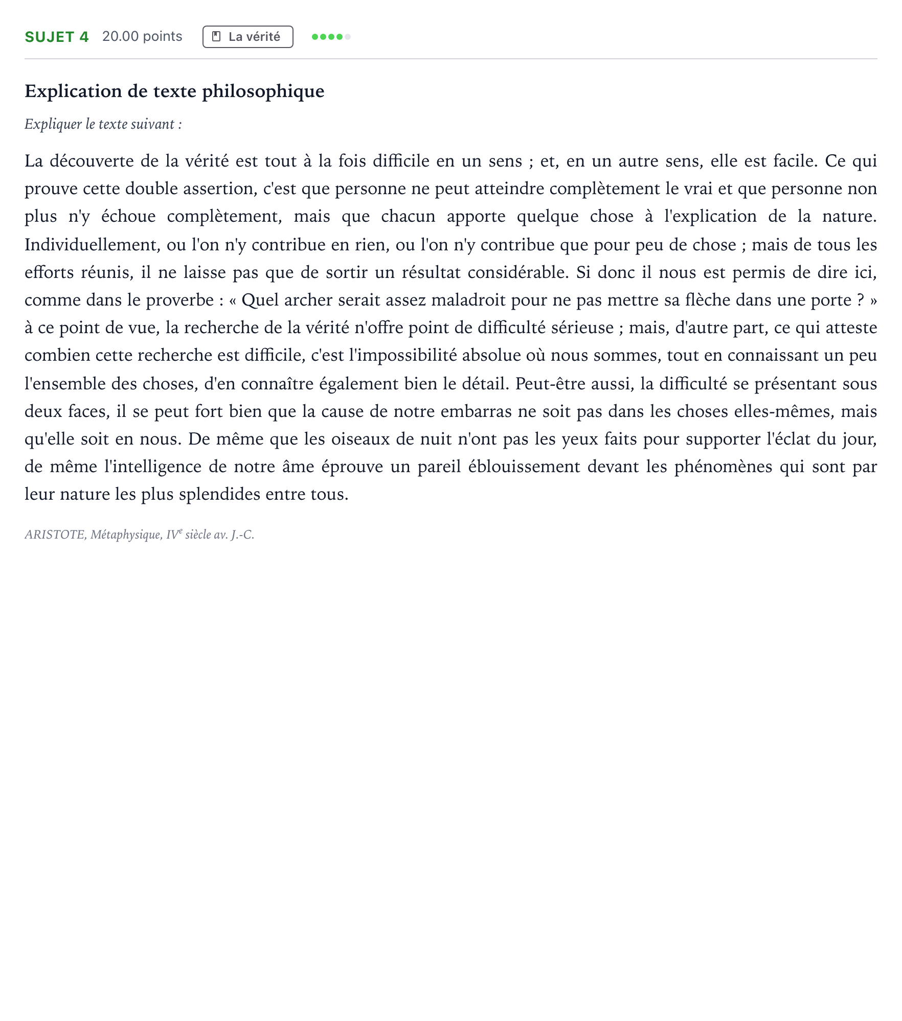 Énoncé: Sujet 4 · Bac Philosophie Sujets zéro et spécimens sujet 2021 (sujet 1)